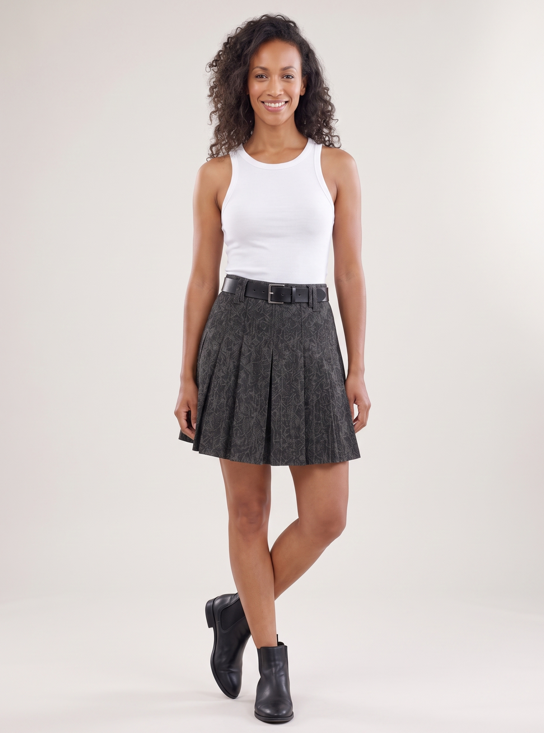Pleated Mini Skirt