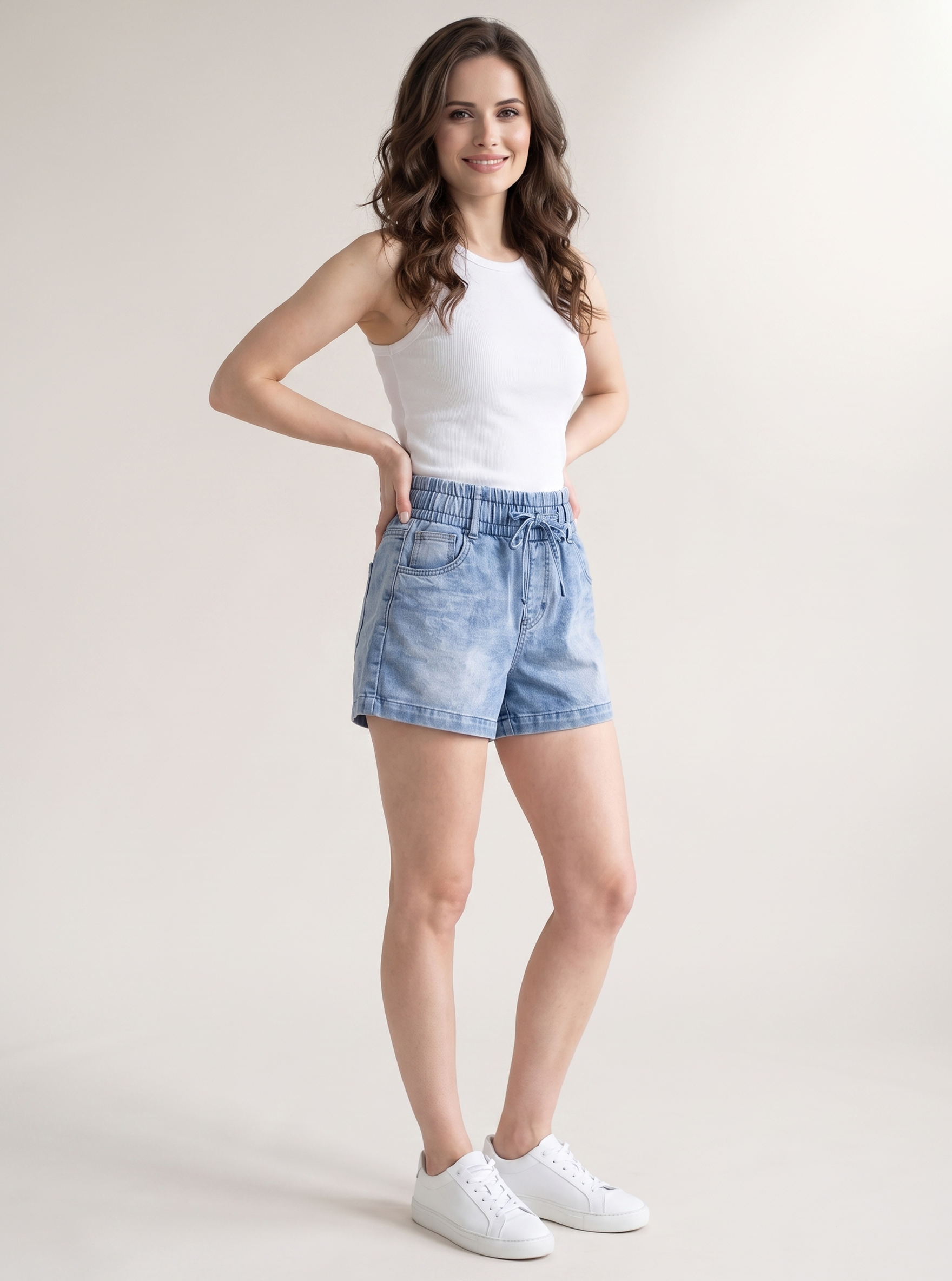 Stretch Denim Shorts