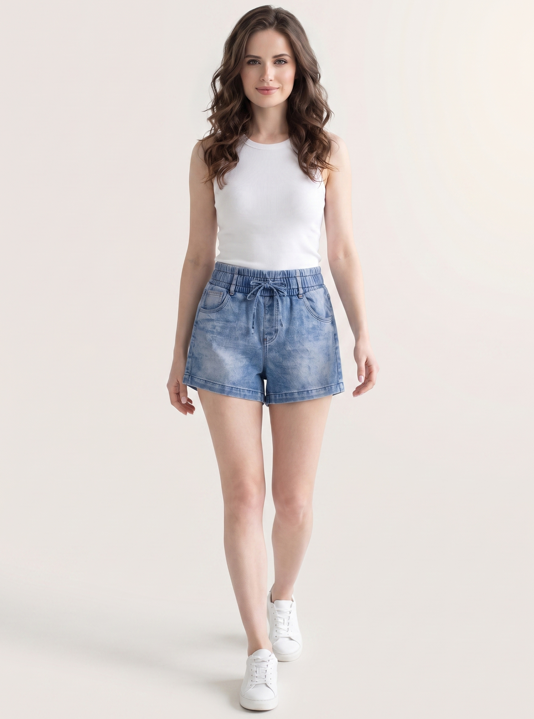 Stretch Denim Shorts