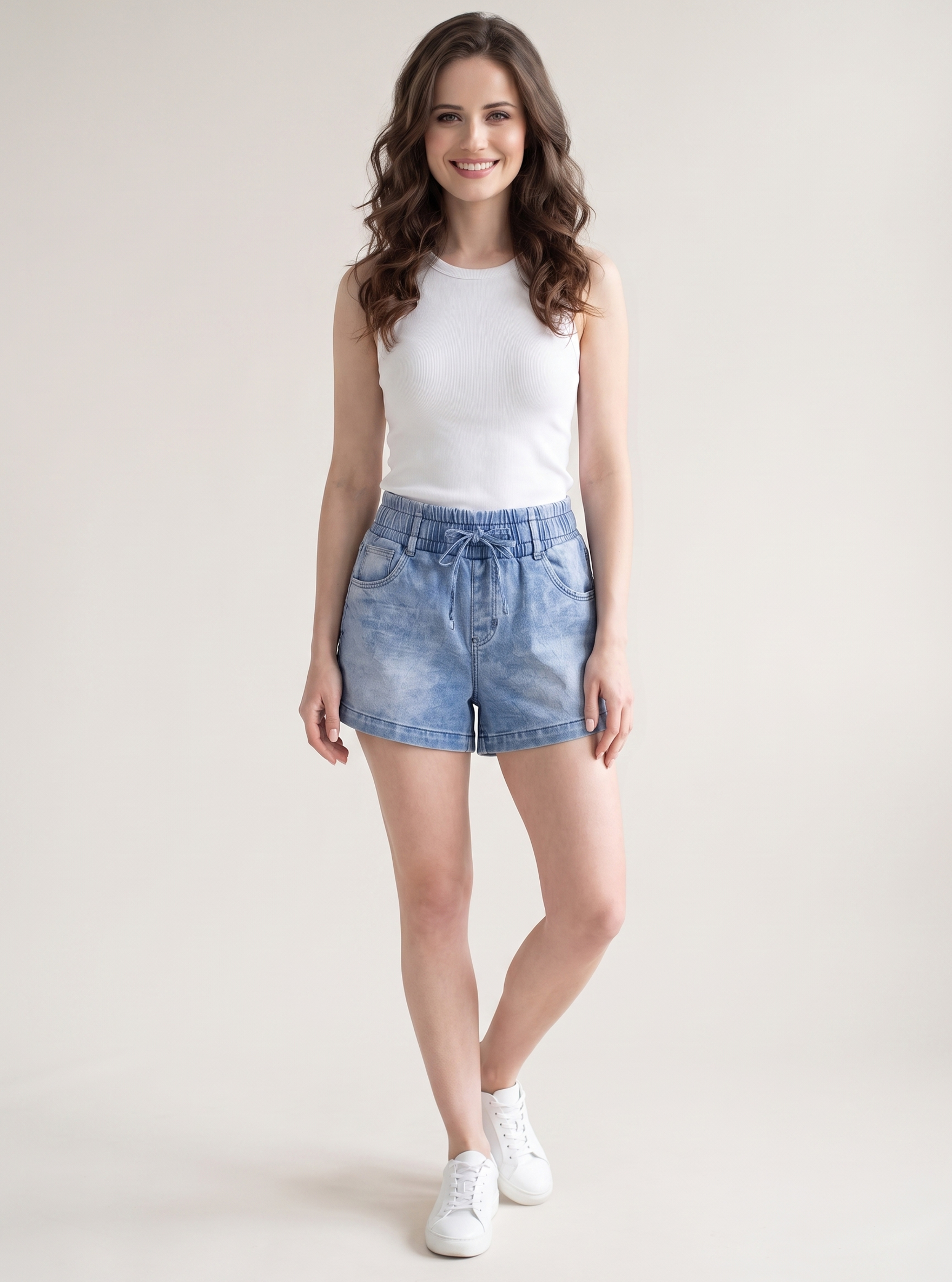 Stretch Denim Shorts