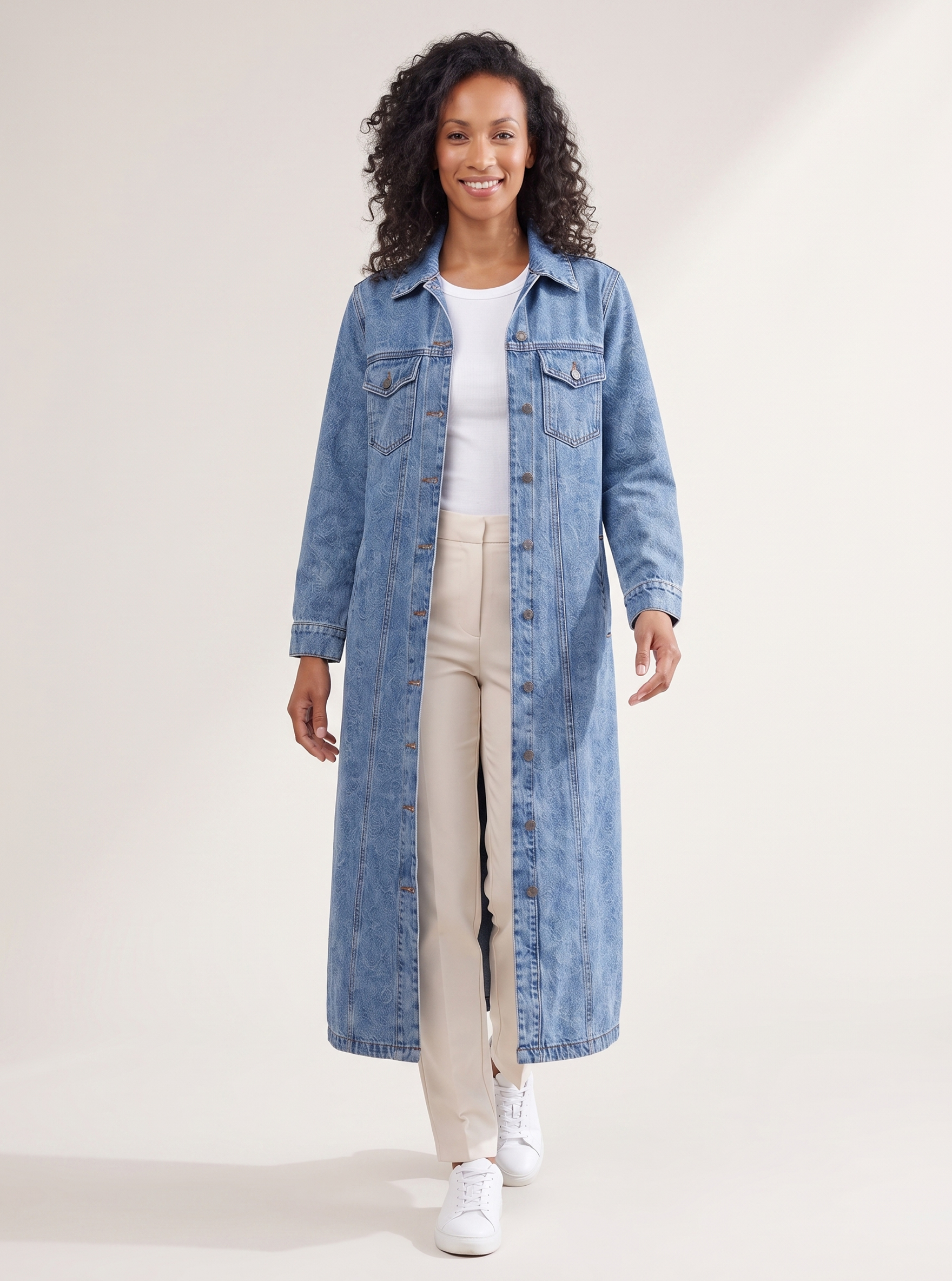 Longline Denim Coat
