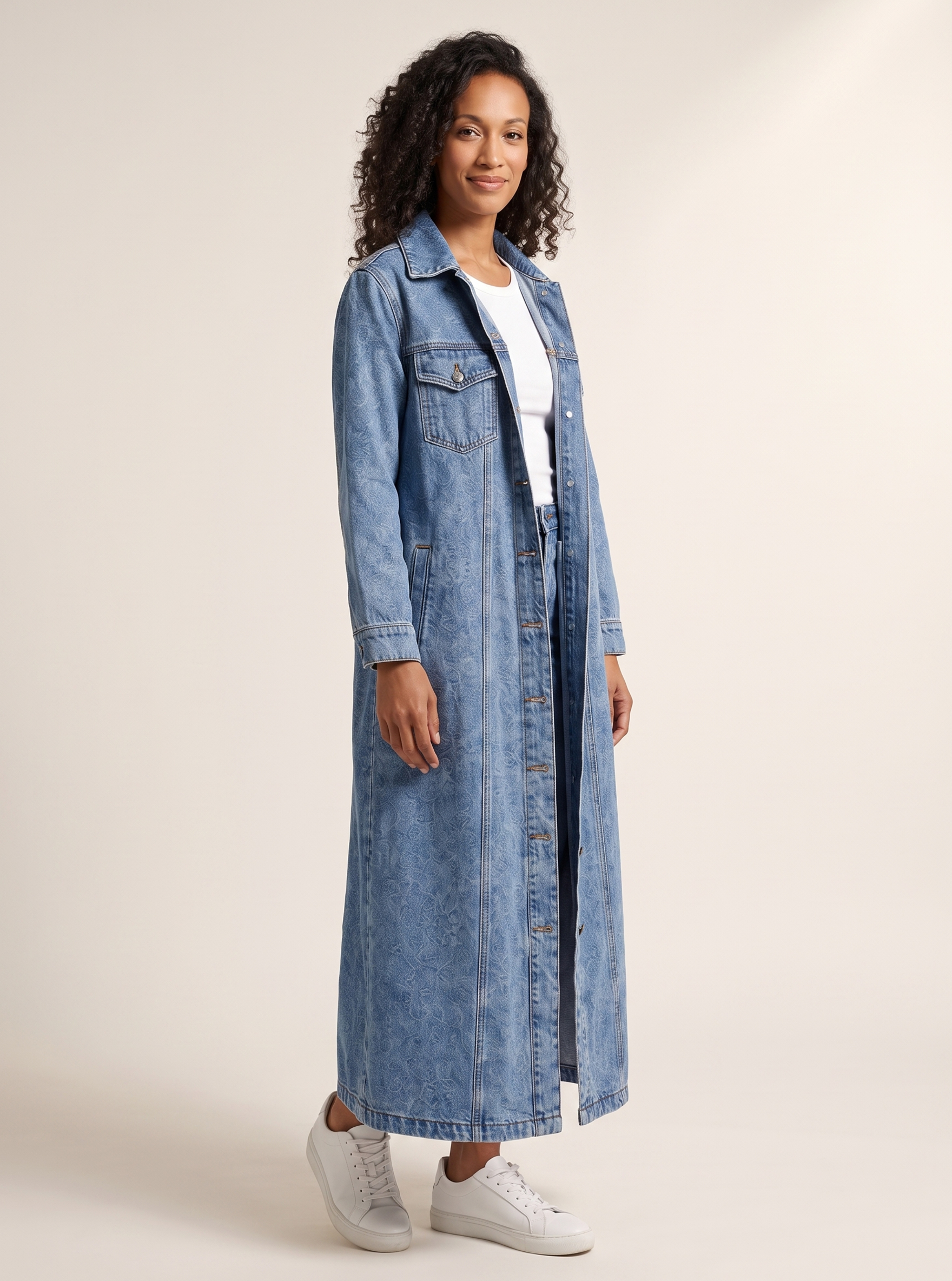 Longline Denim Coat