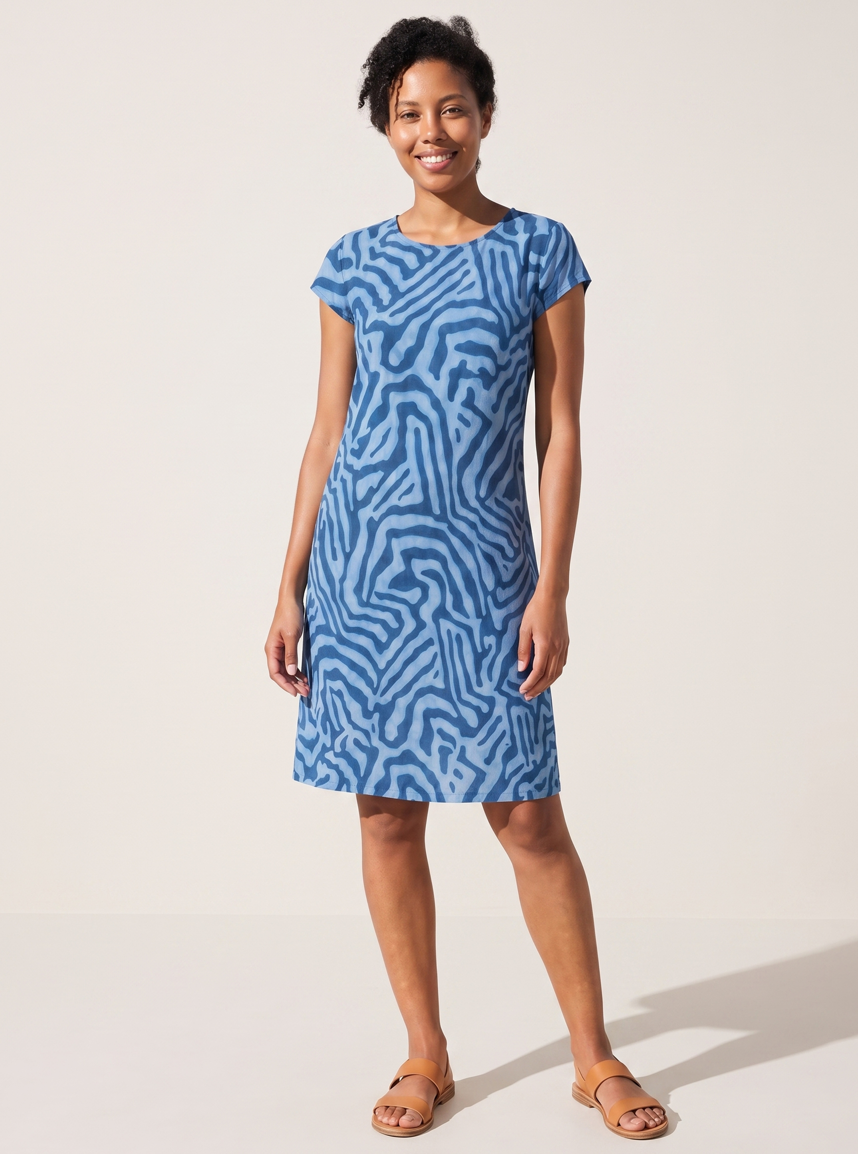 Short Sleeve Printed Dress