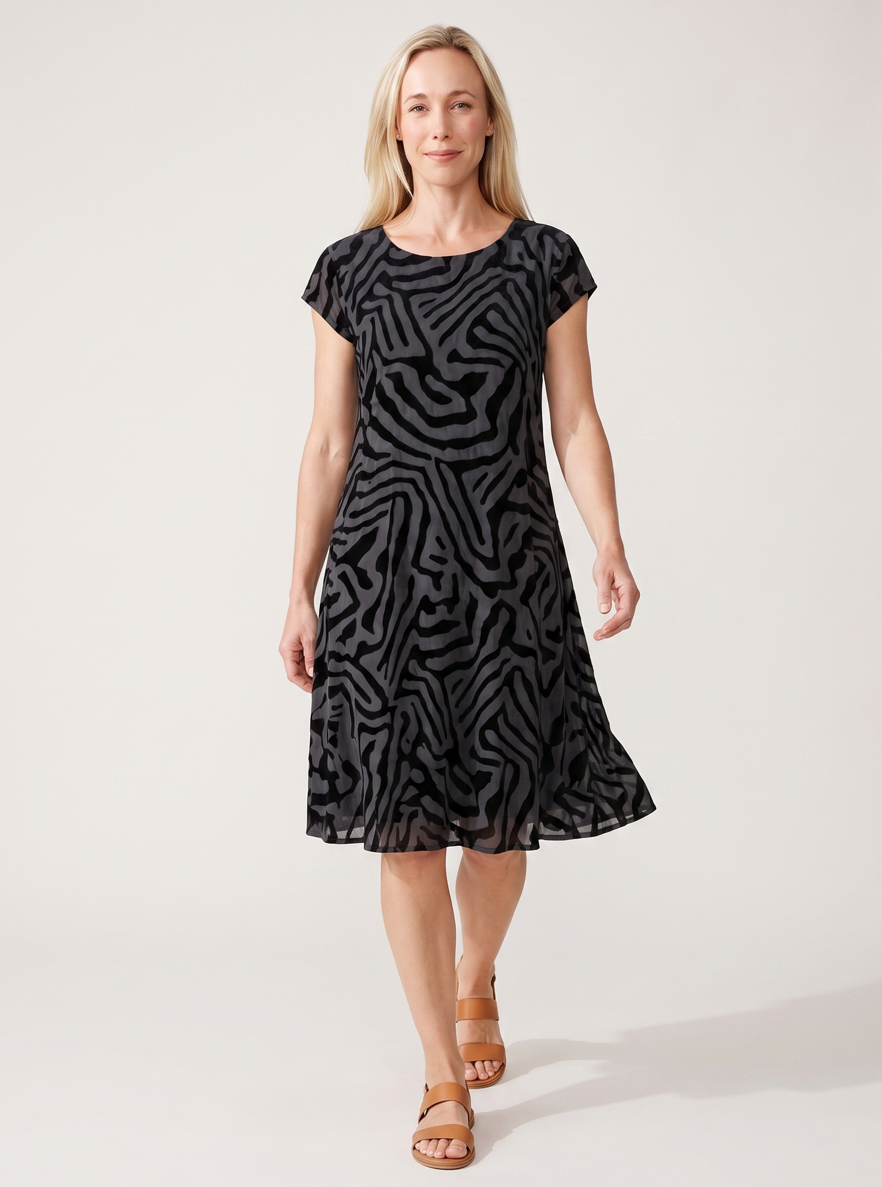 Short Sleeve Printed Dress