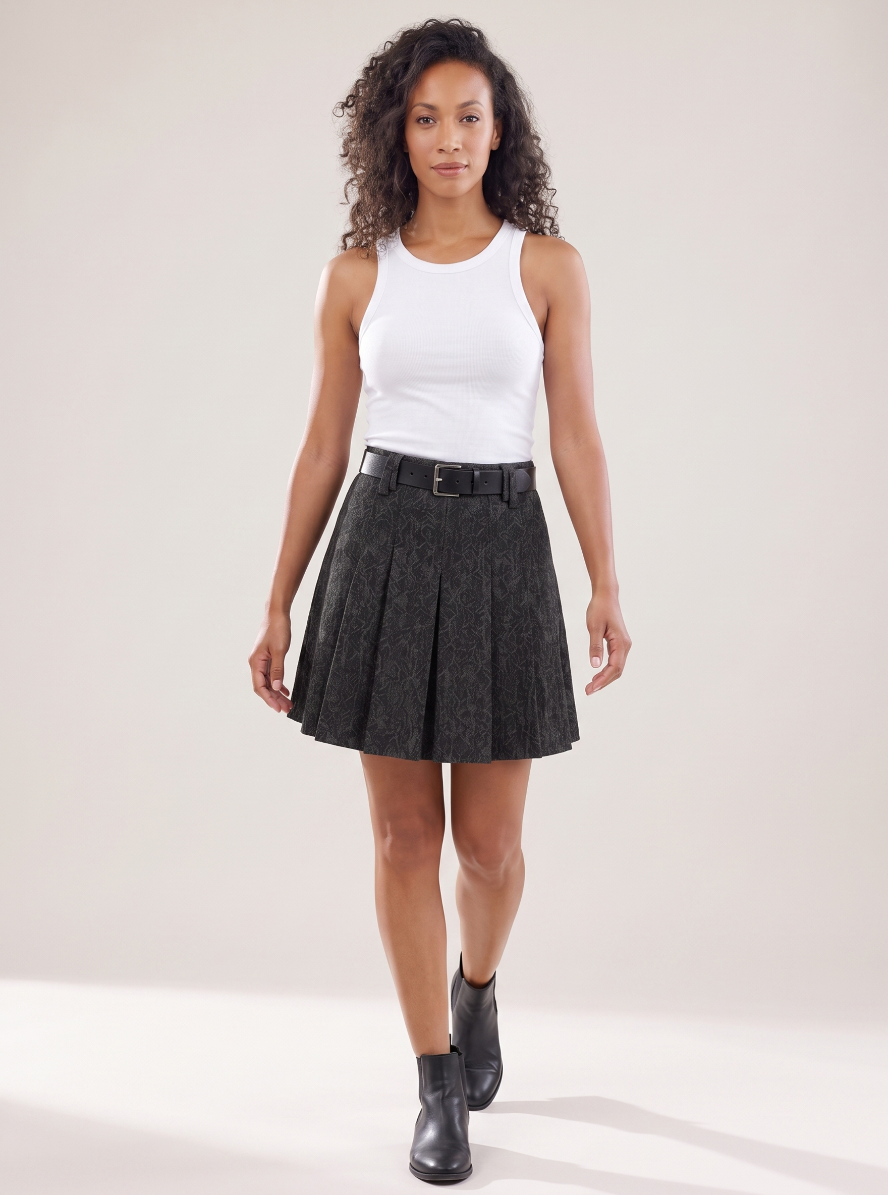 Pleated Mini Skirt