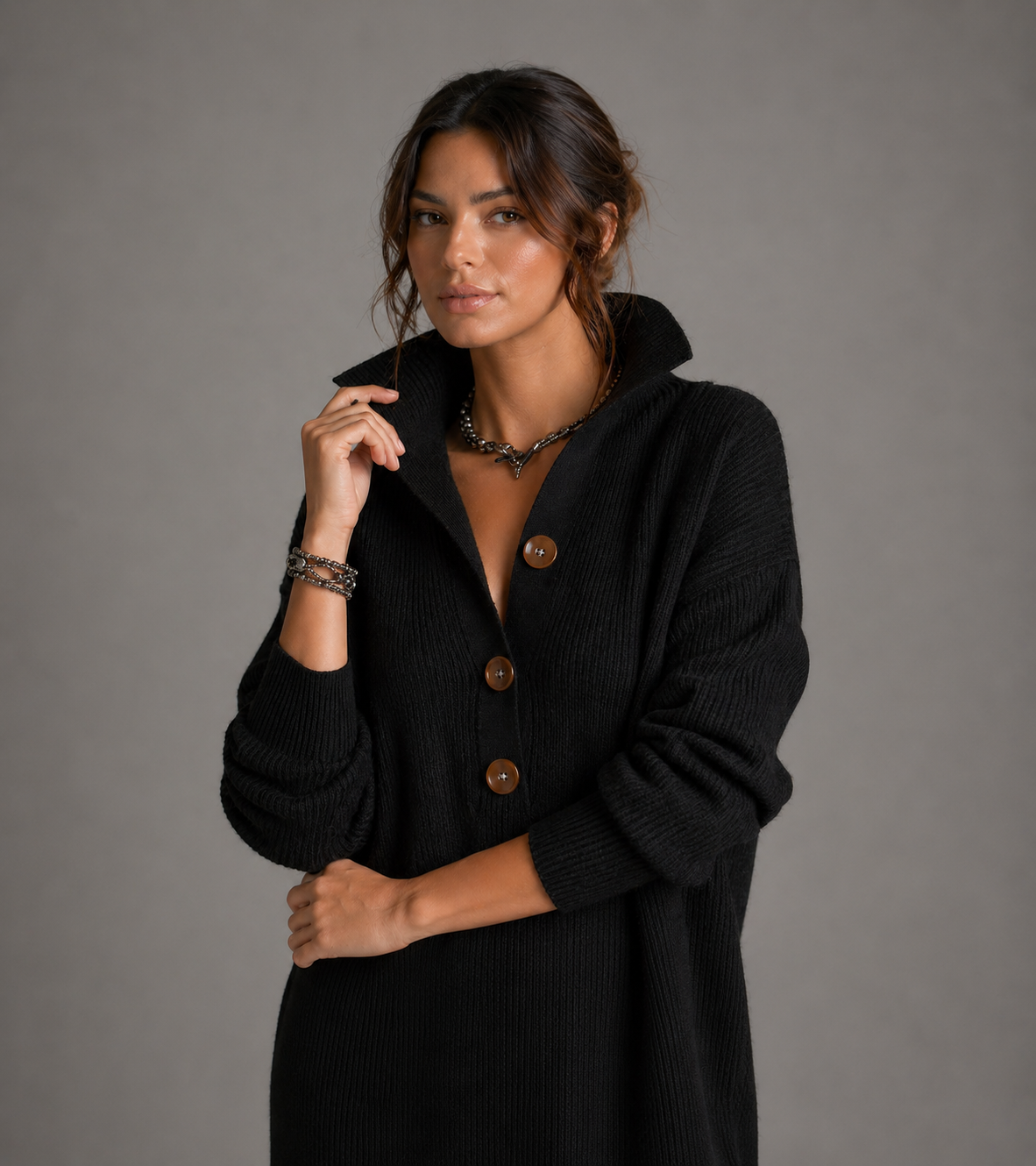 Button Knit Dress