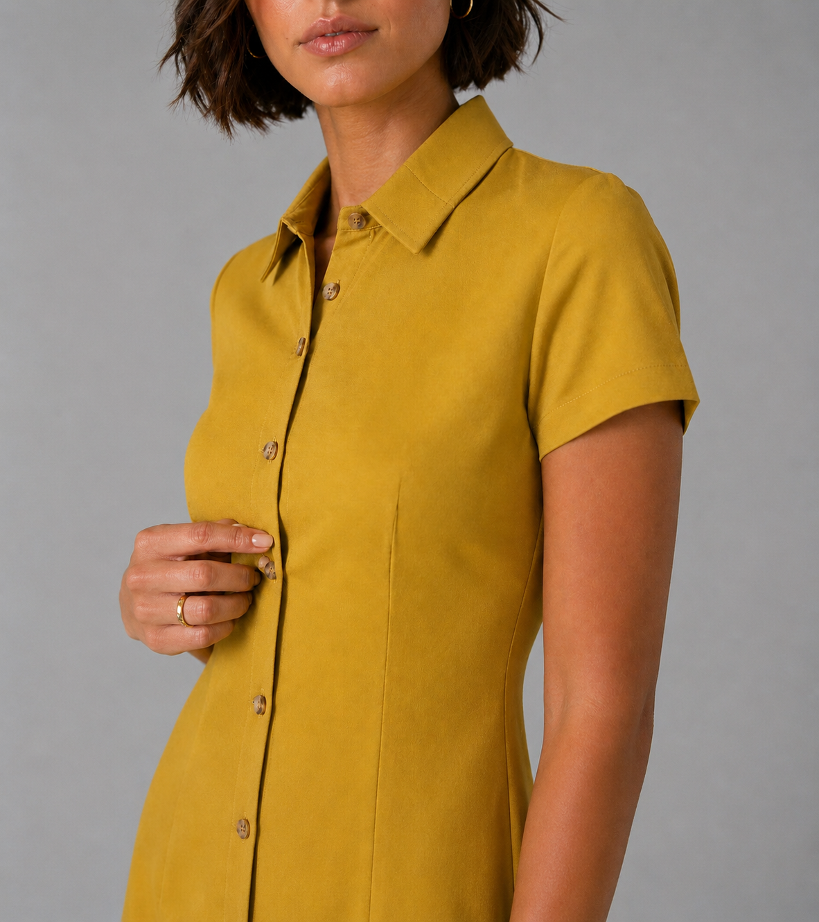 Button Mini Dress