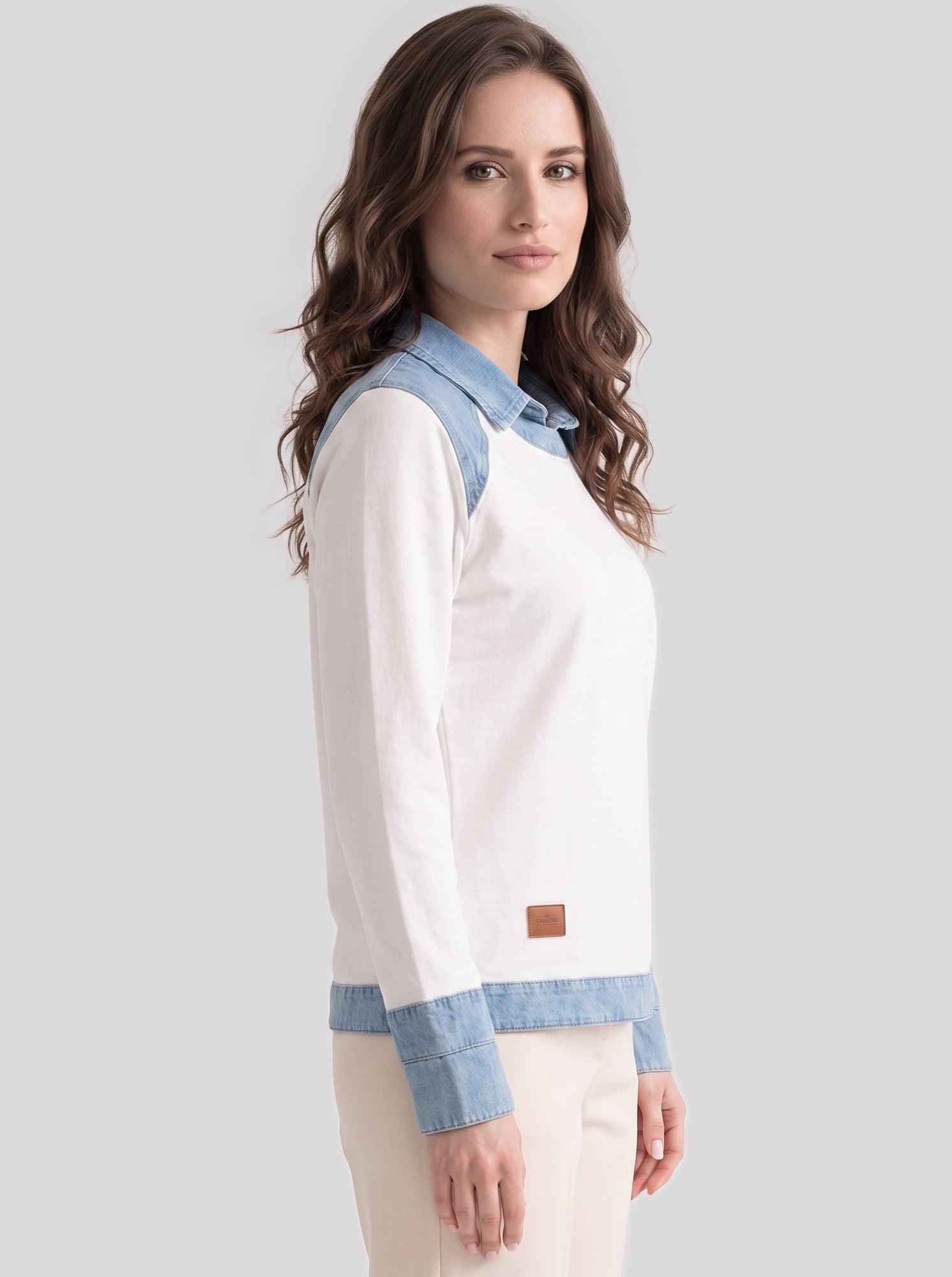 Casual Denim Collar Sweater