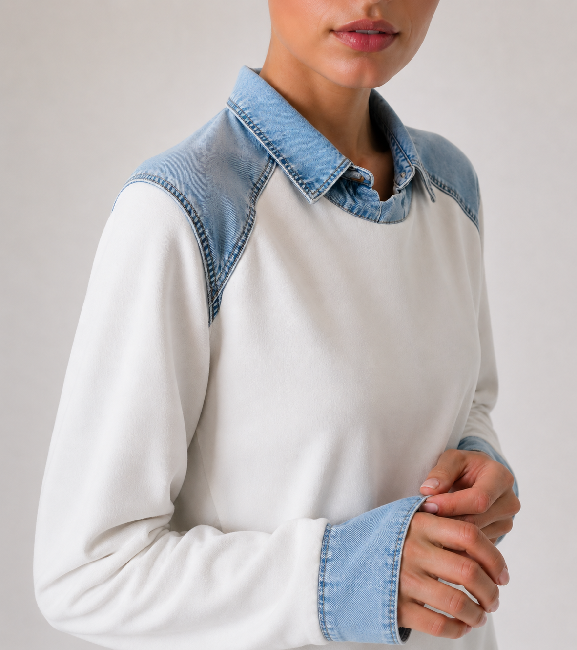 Casual Denim Collar Sweater