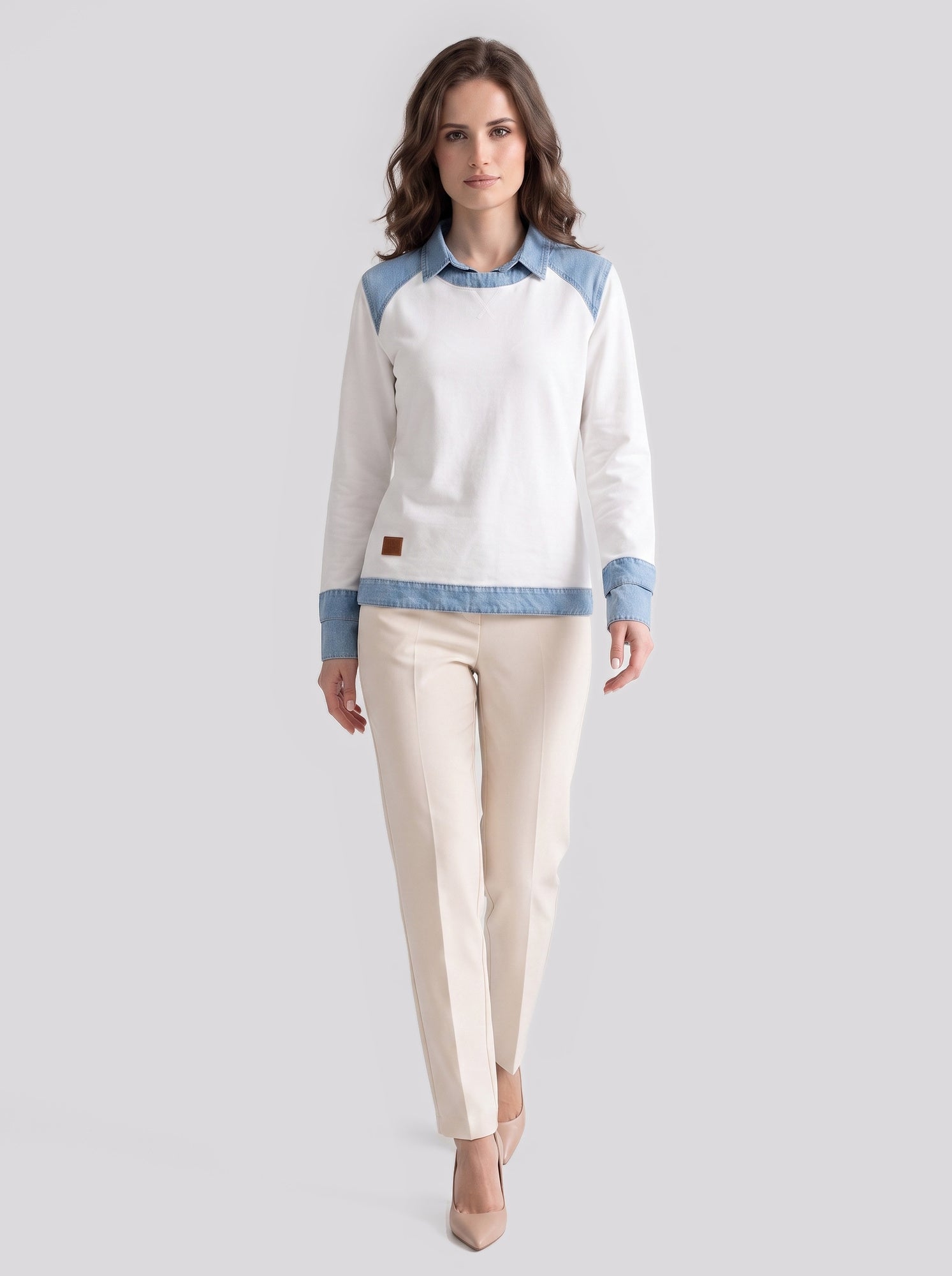 Casual Denim Collar Sweater