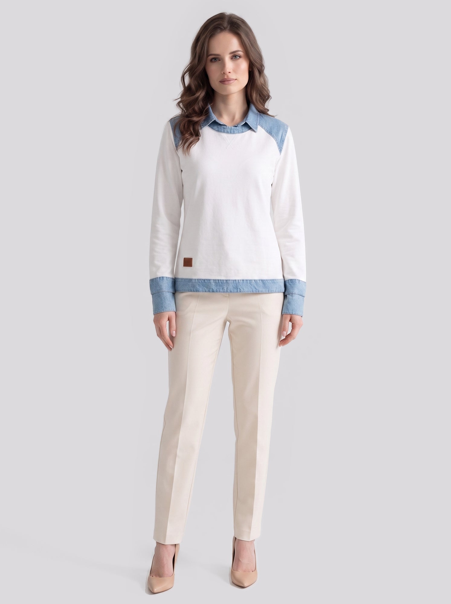 Casual Denim Collar Sweater