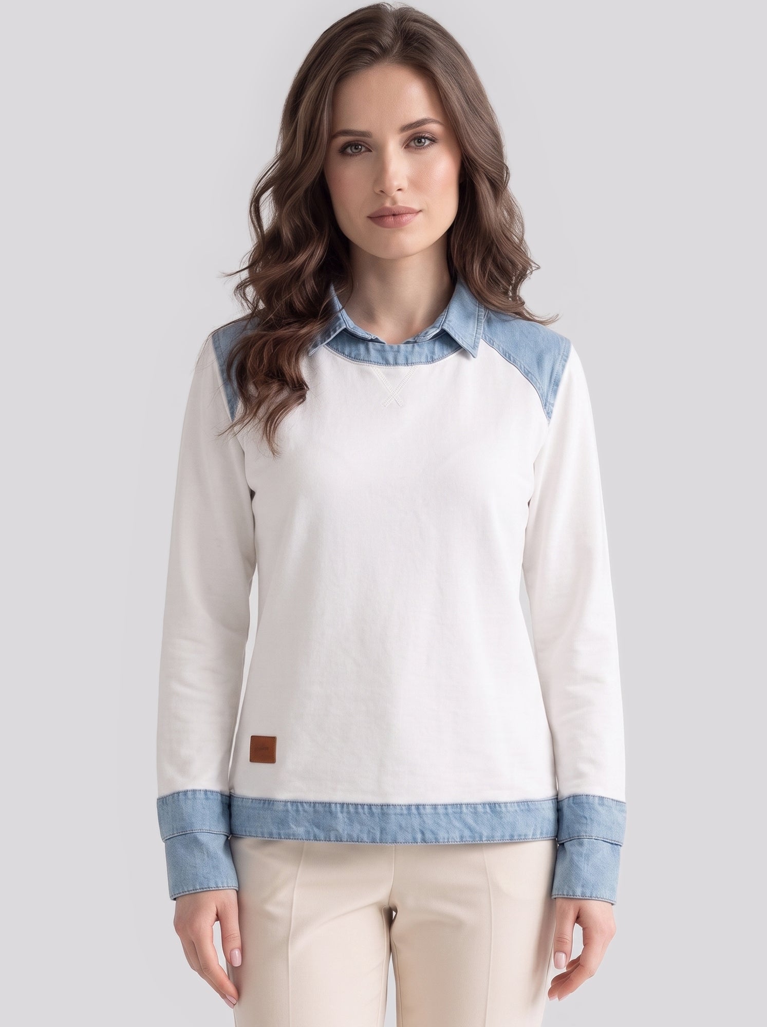 Casual Denim Collar Sweater