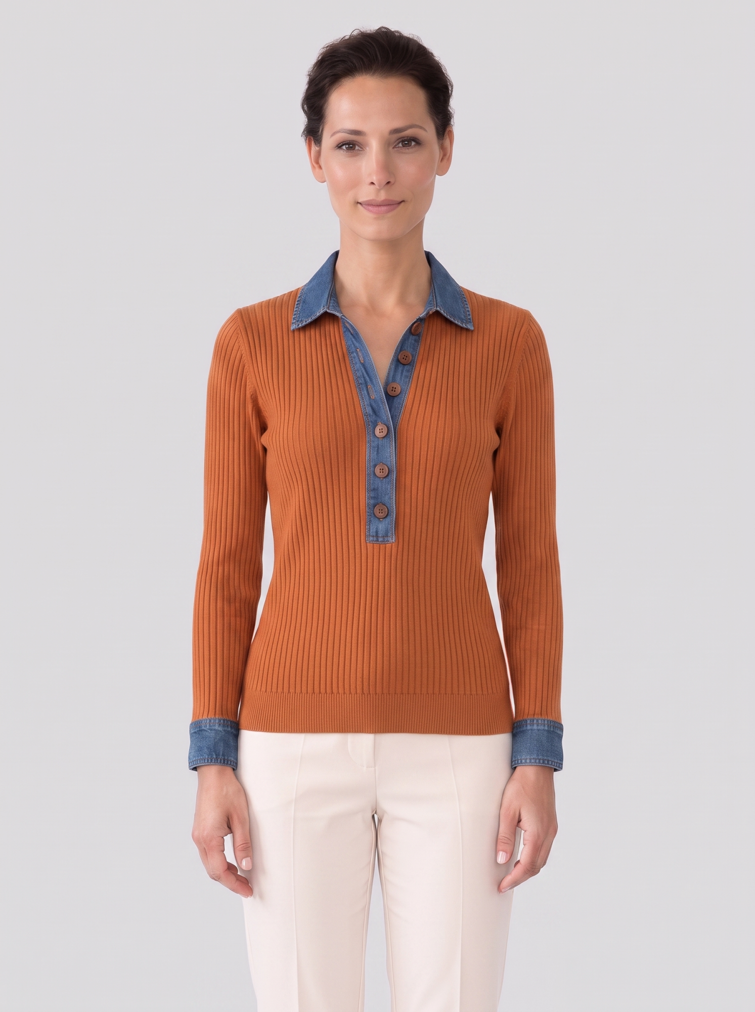 Casual Denim Collar Sweater