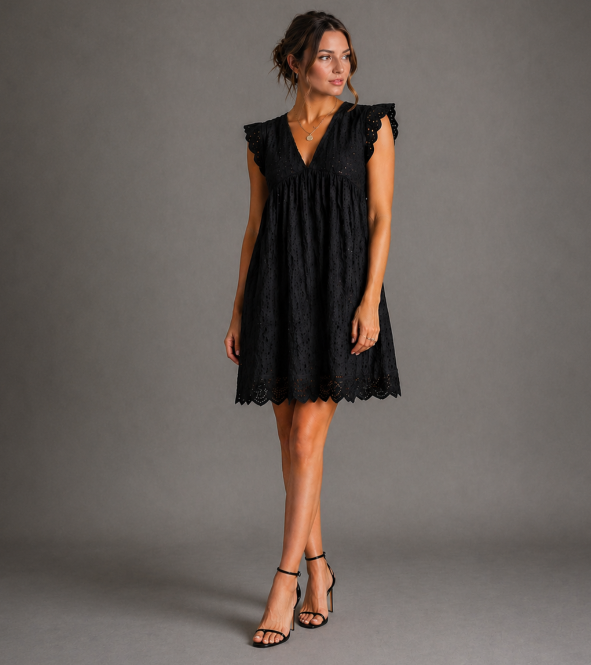 Eyelet Mini Dress