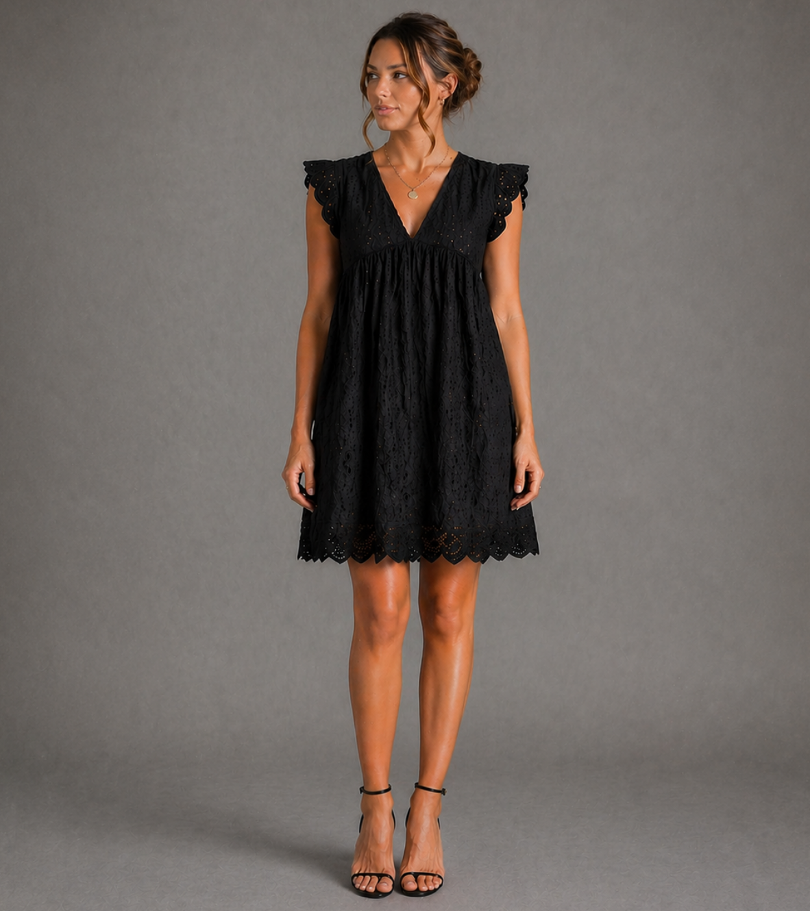 Eyelet Mini Dress