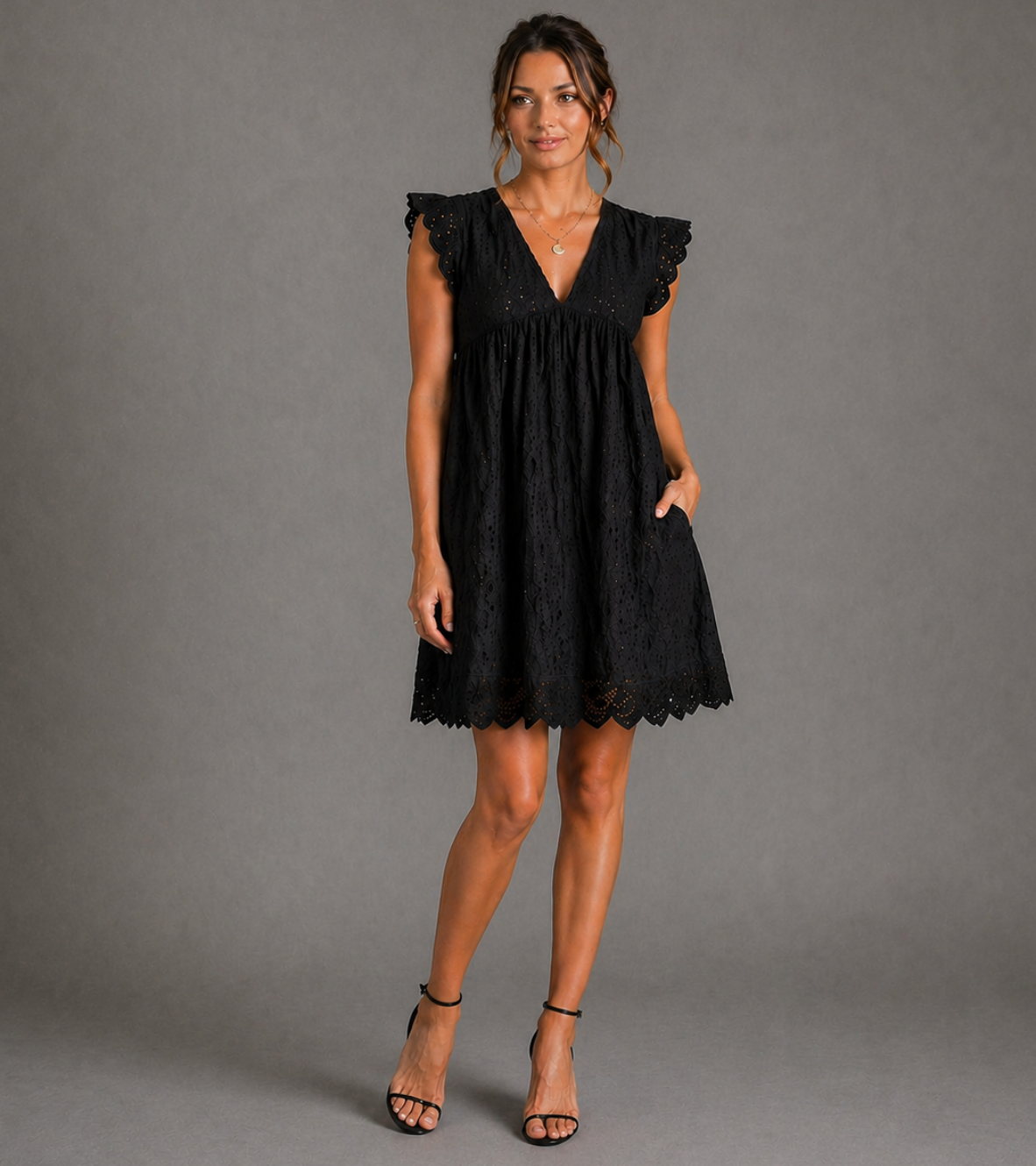 Eyelet Mini Dress