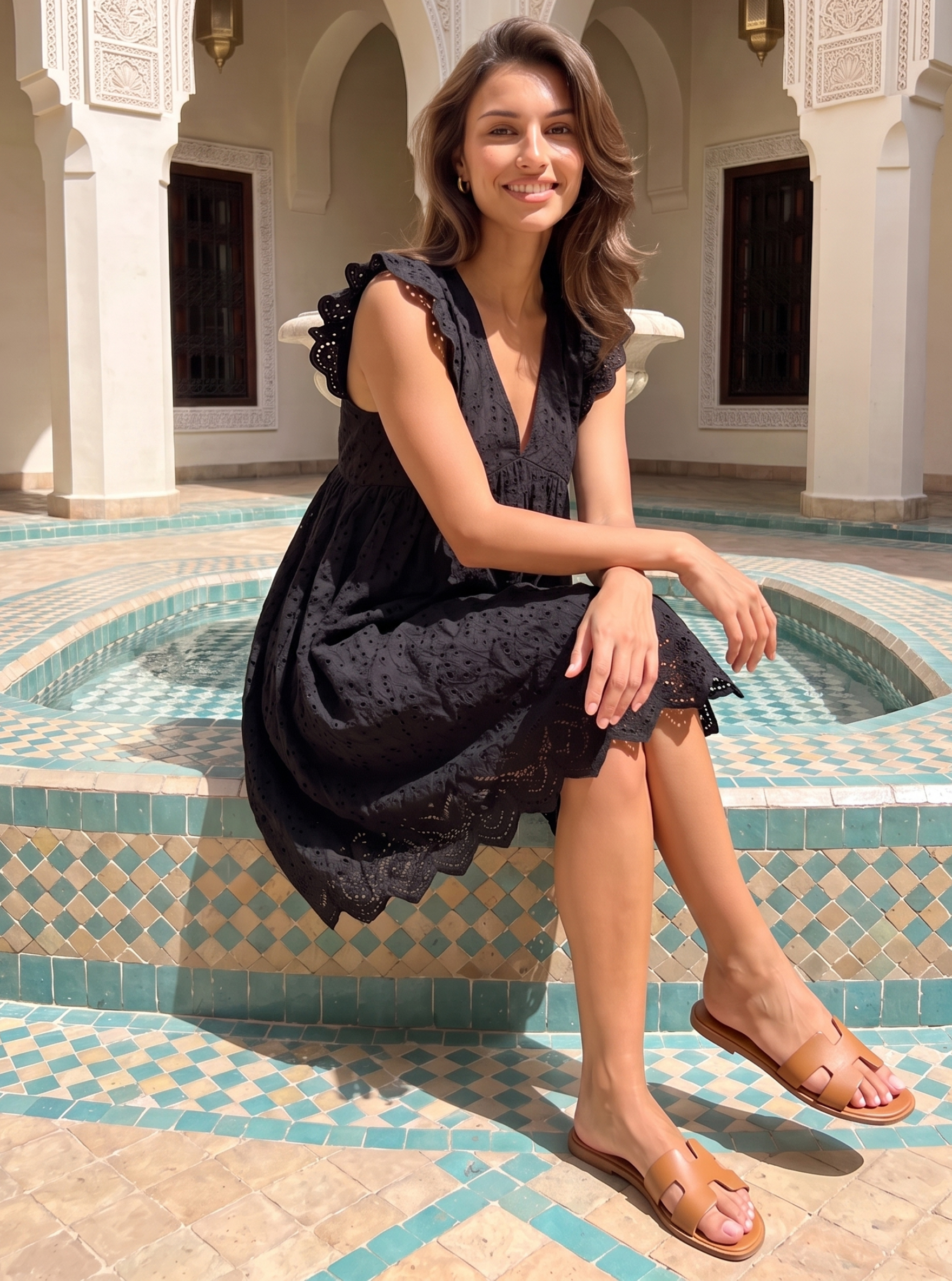 Eyelet Mini Dress