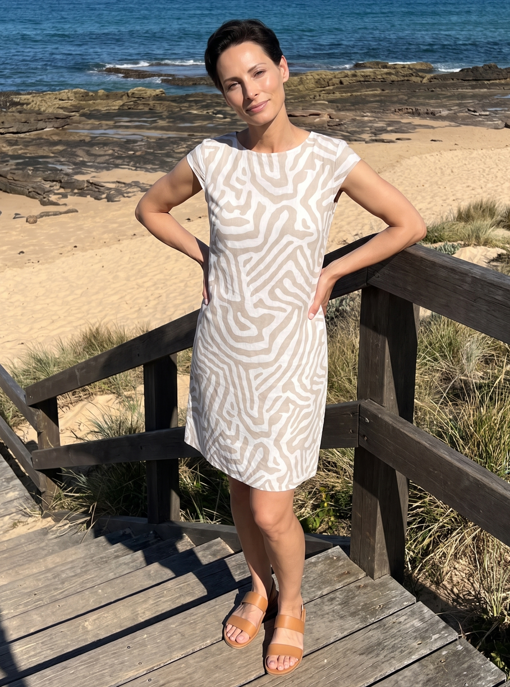 Short Sleeve Printed Dress
