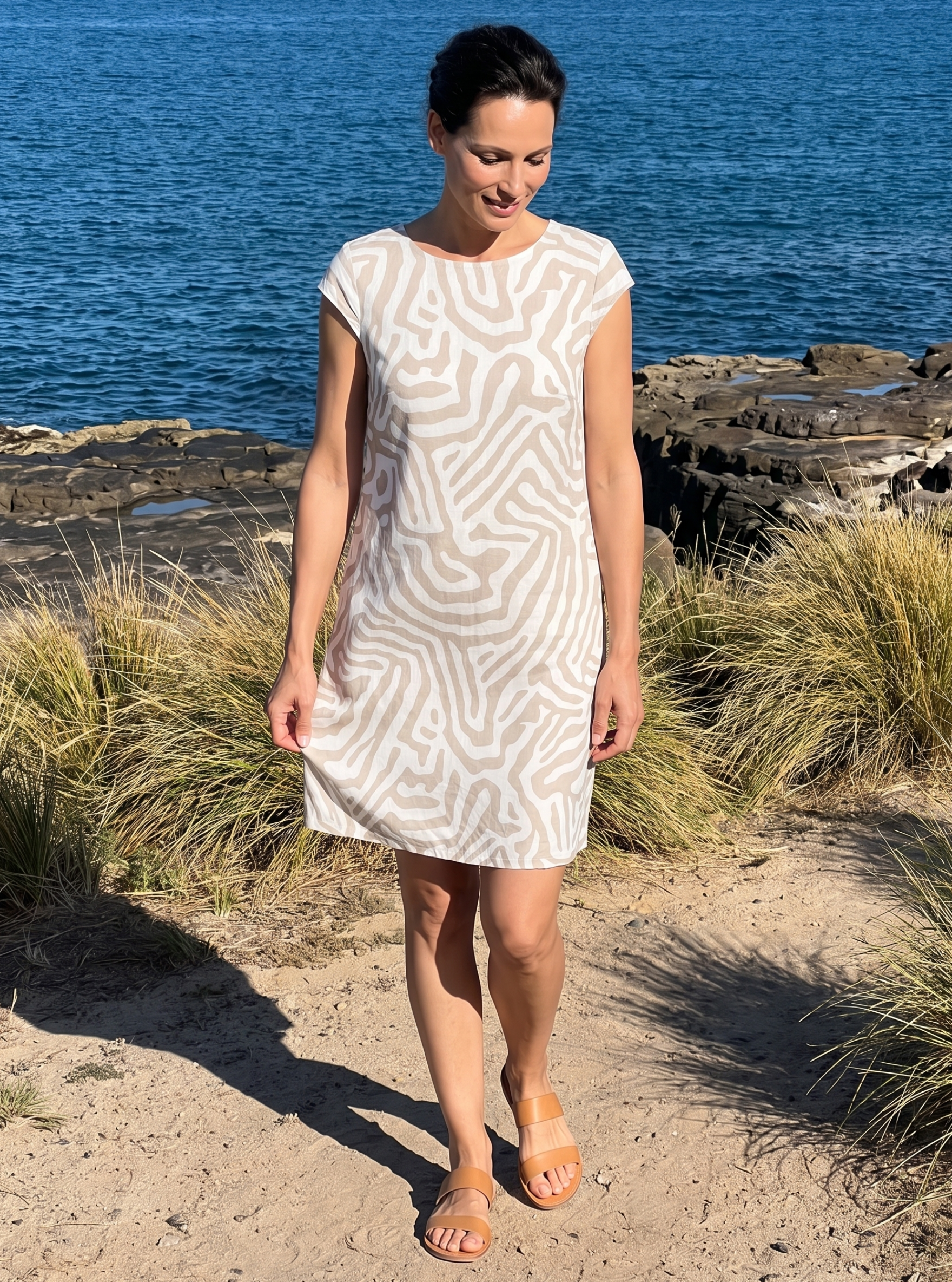 Short Sleeve Printed Dress