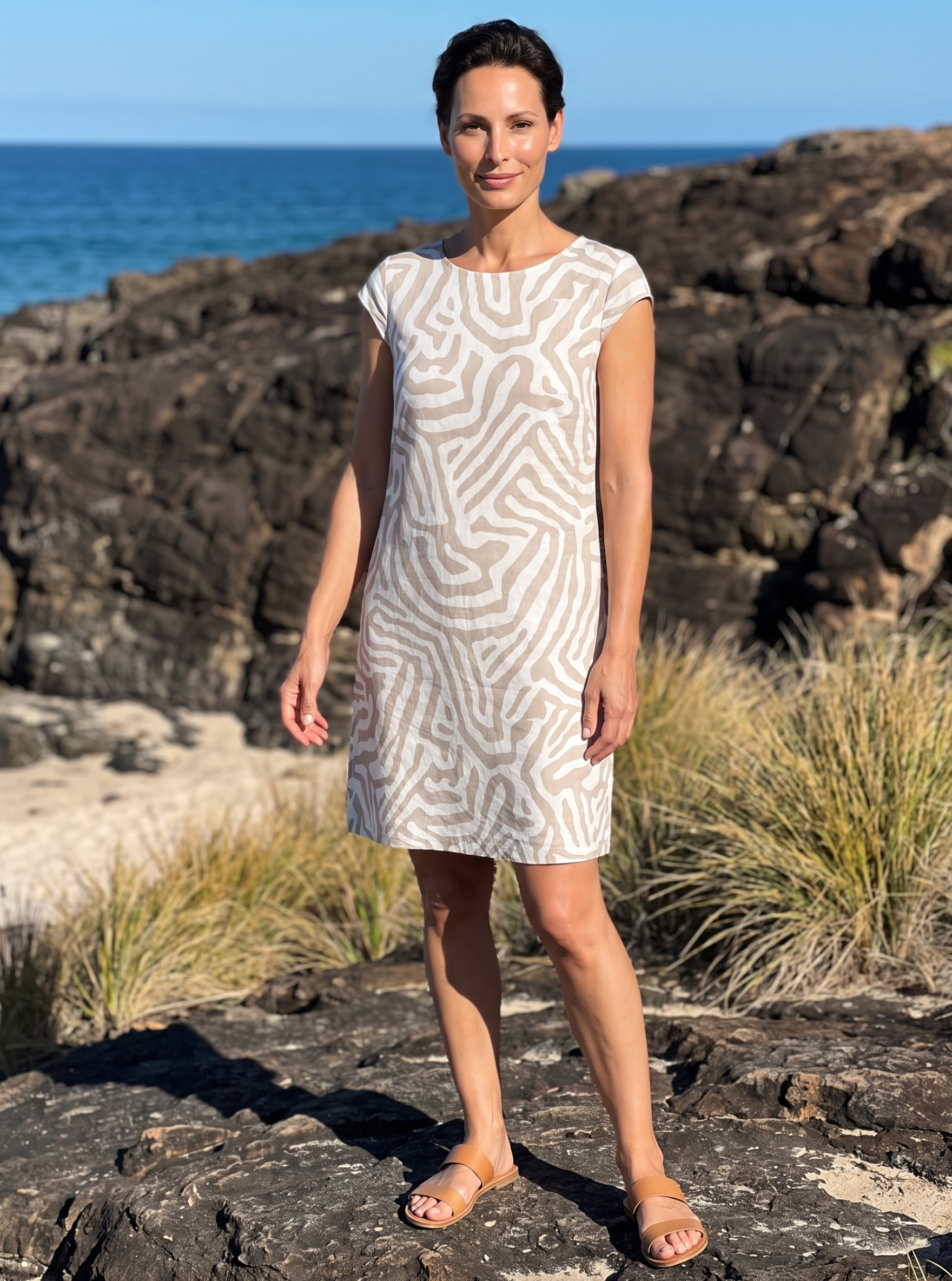 Short Sleeve Printed Dress