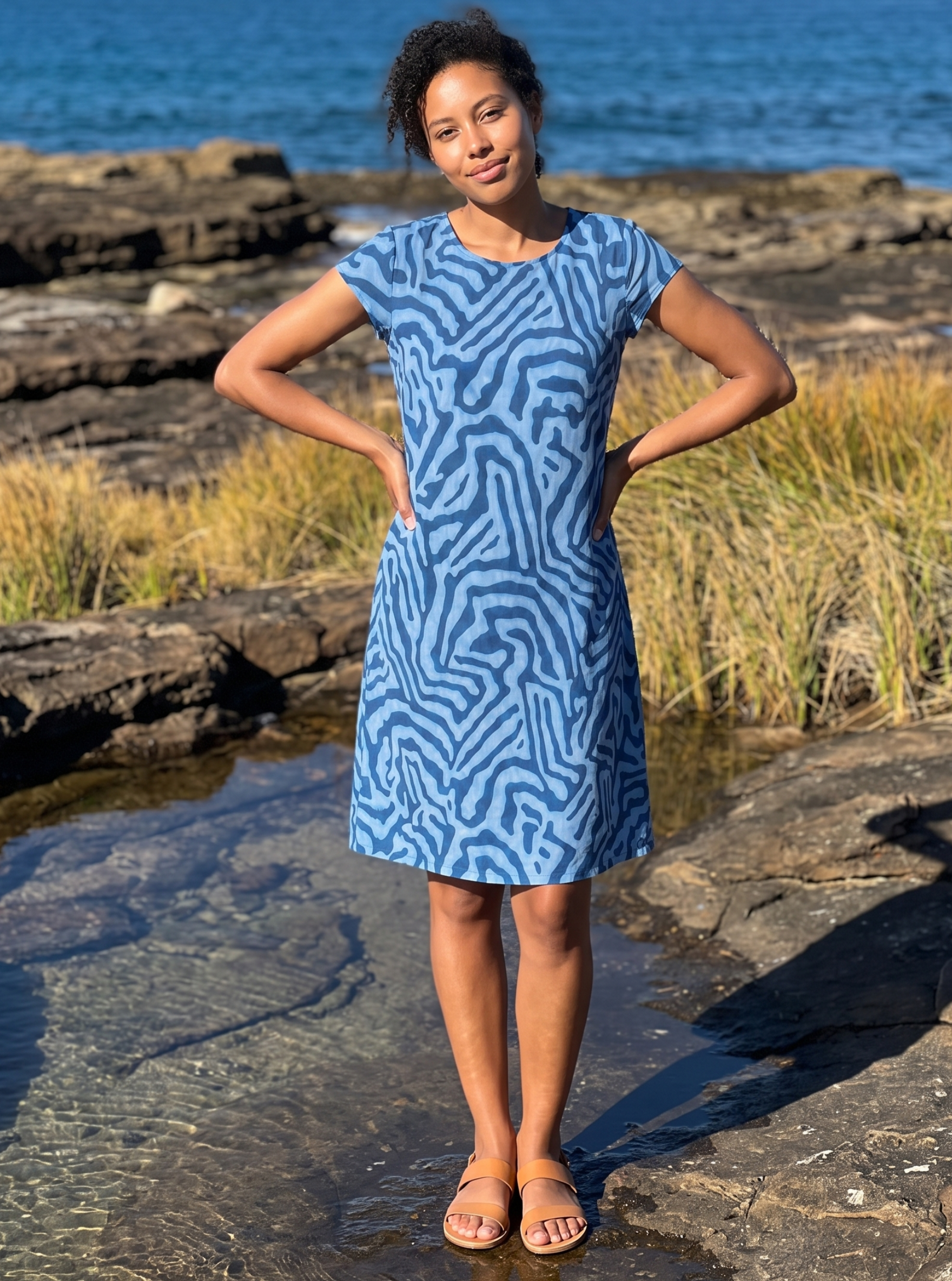 Short Sleeve Printed Dress