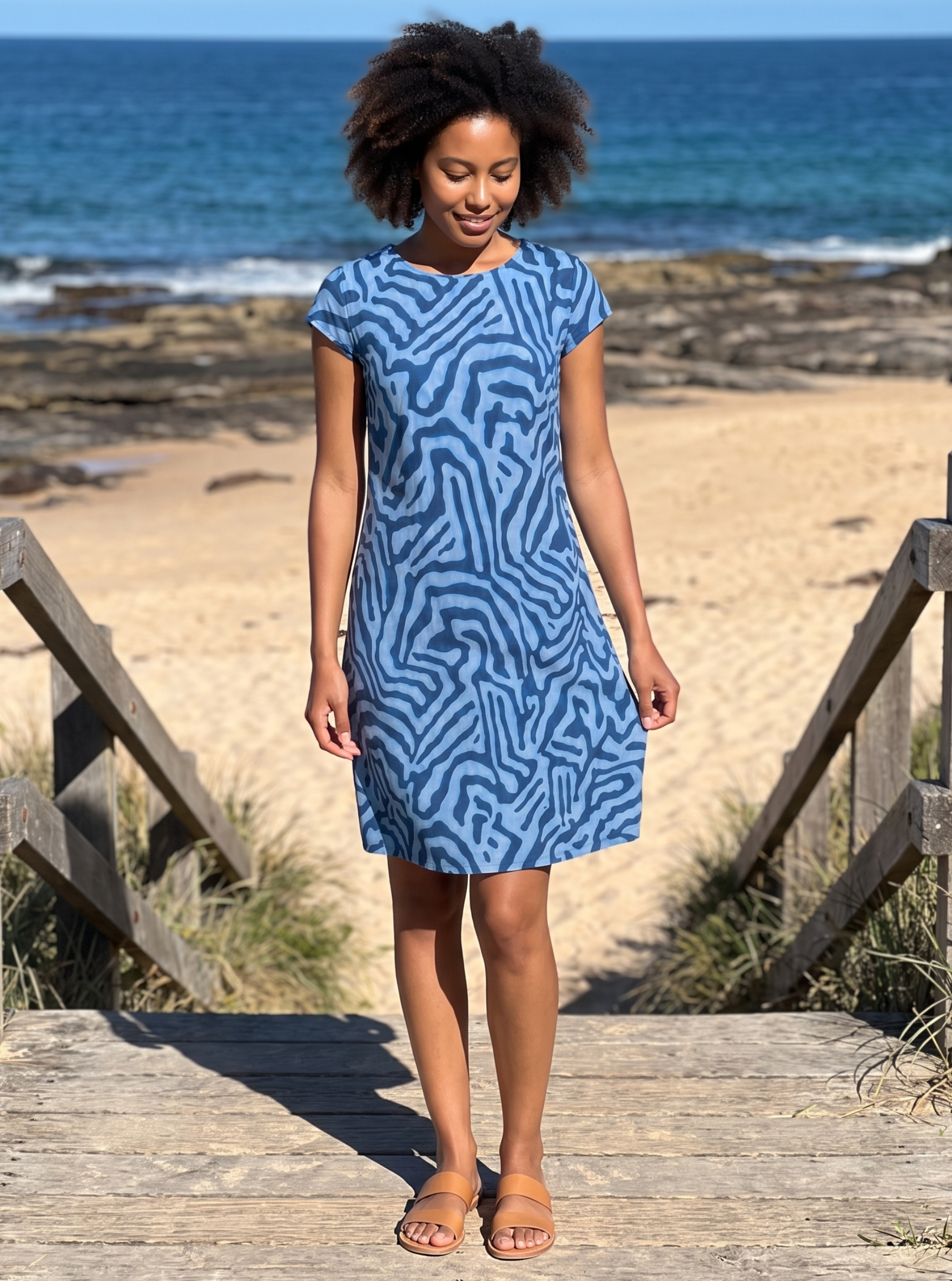 Short Sleeve Printed Dress
