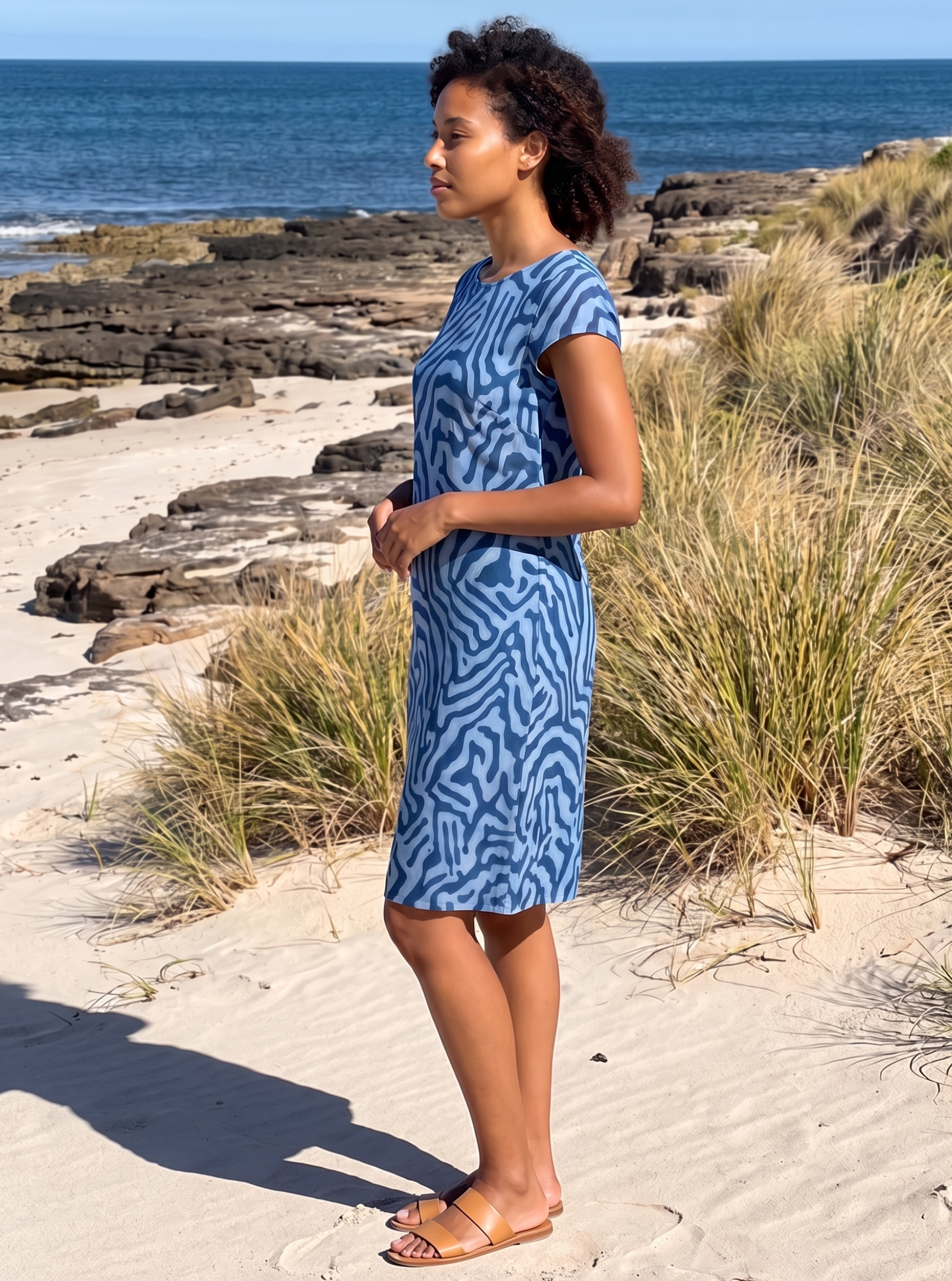Short Sleeve Printed Dress