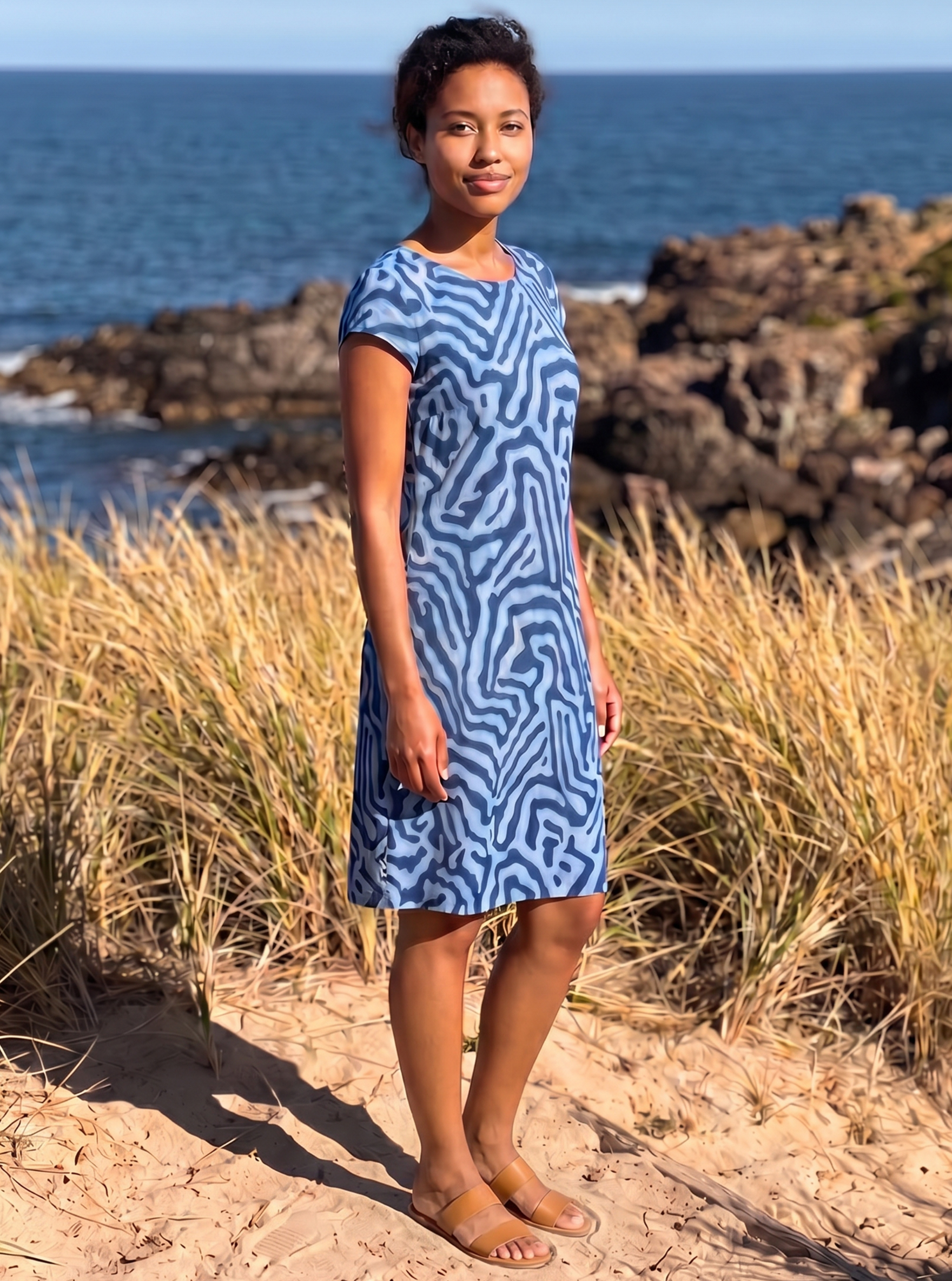 Short Sleeve Printed Dress