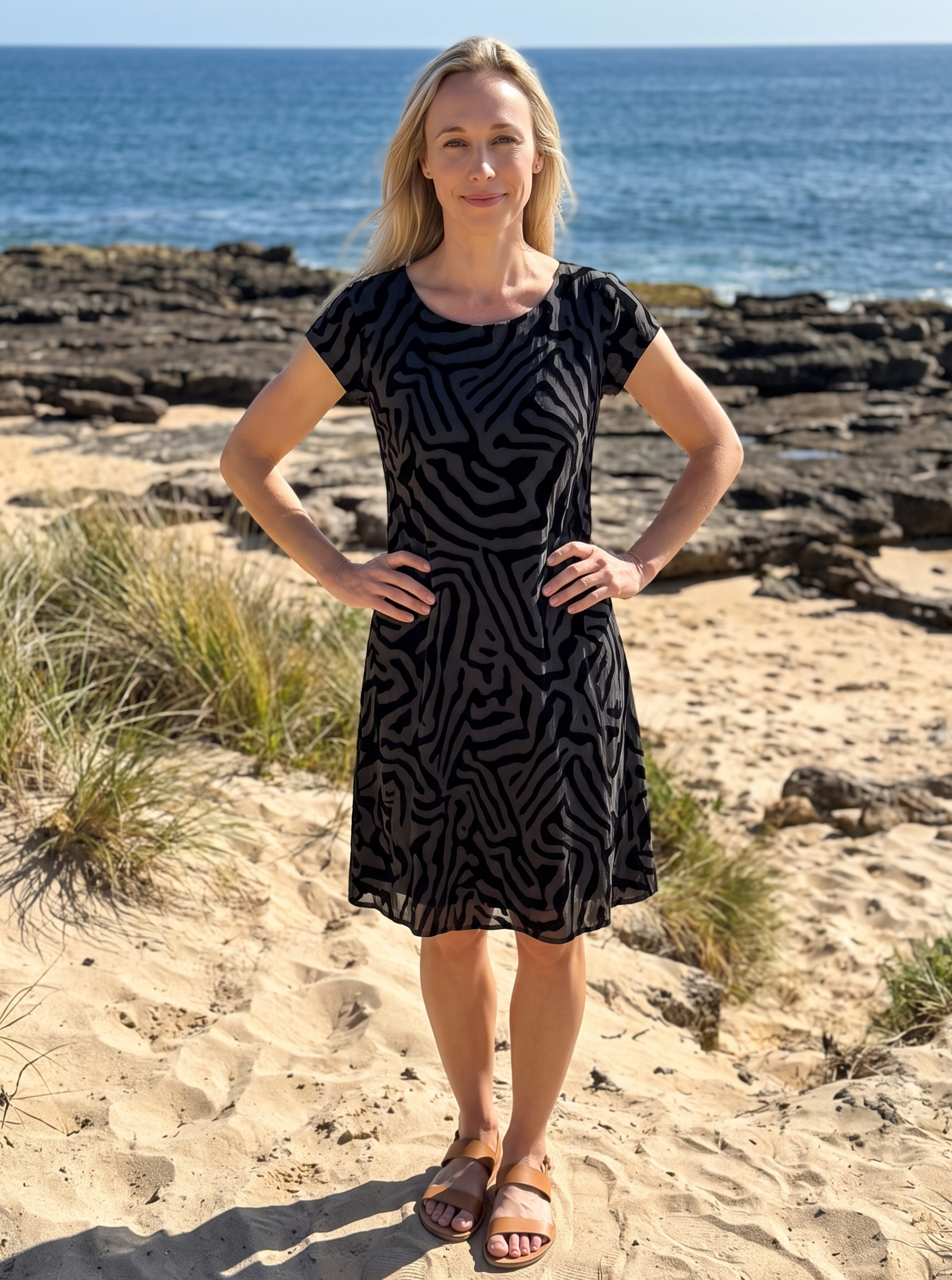 Short Sleeve Printed Dress
