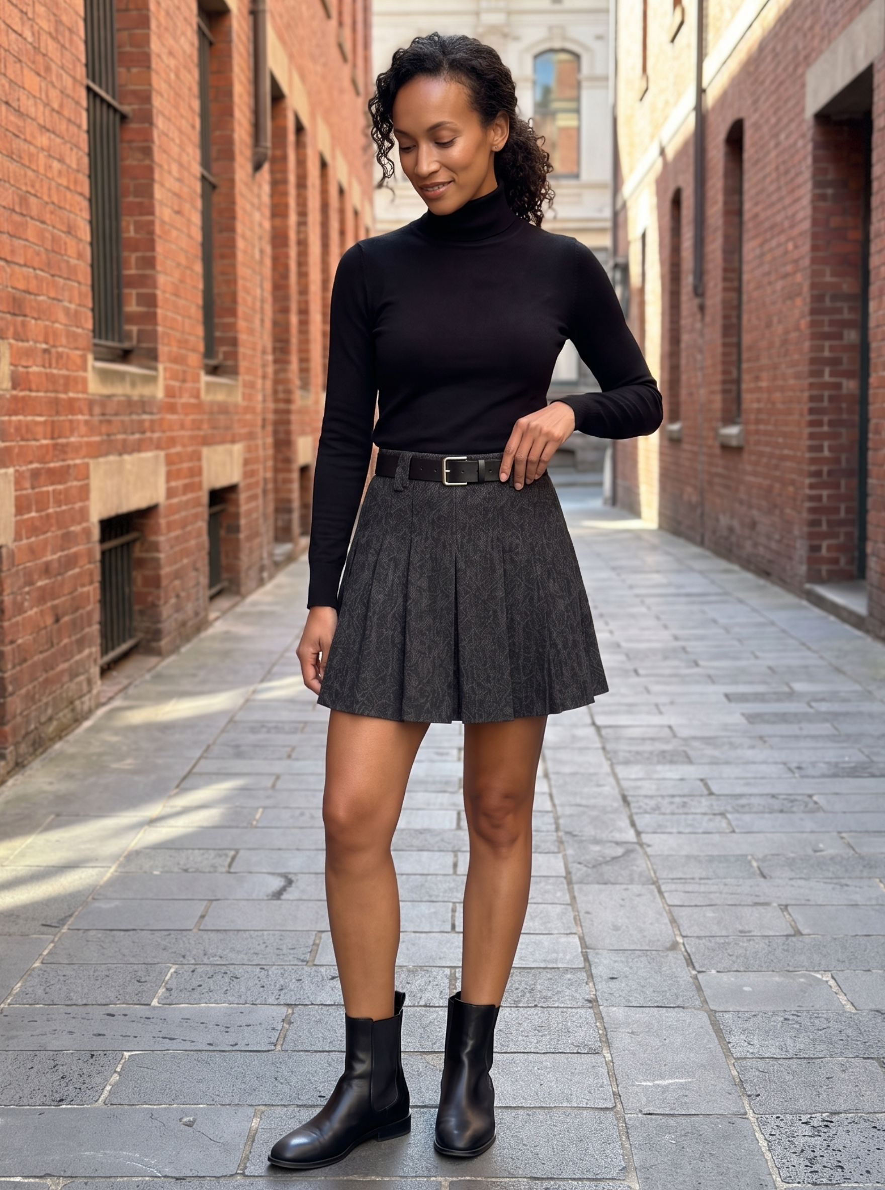 Pleated Mini Skirt