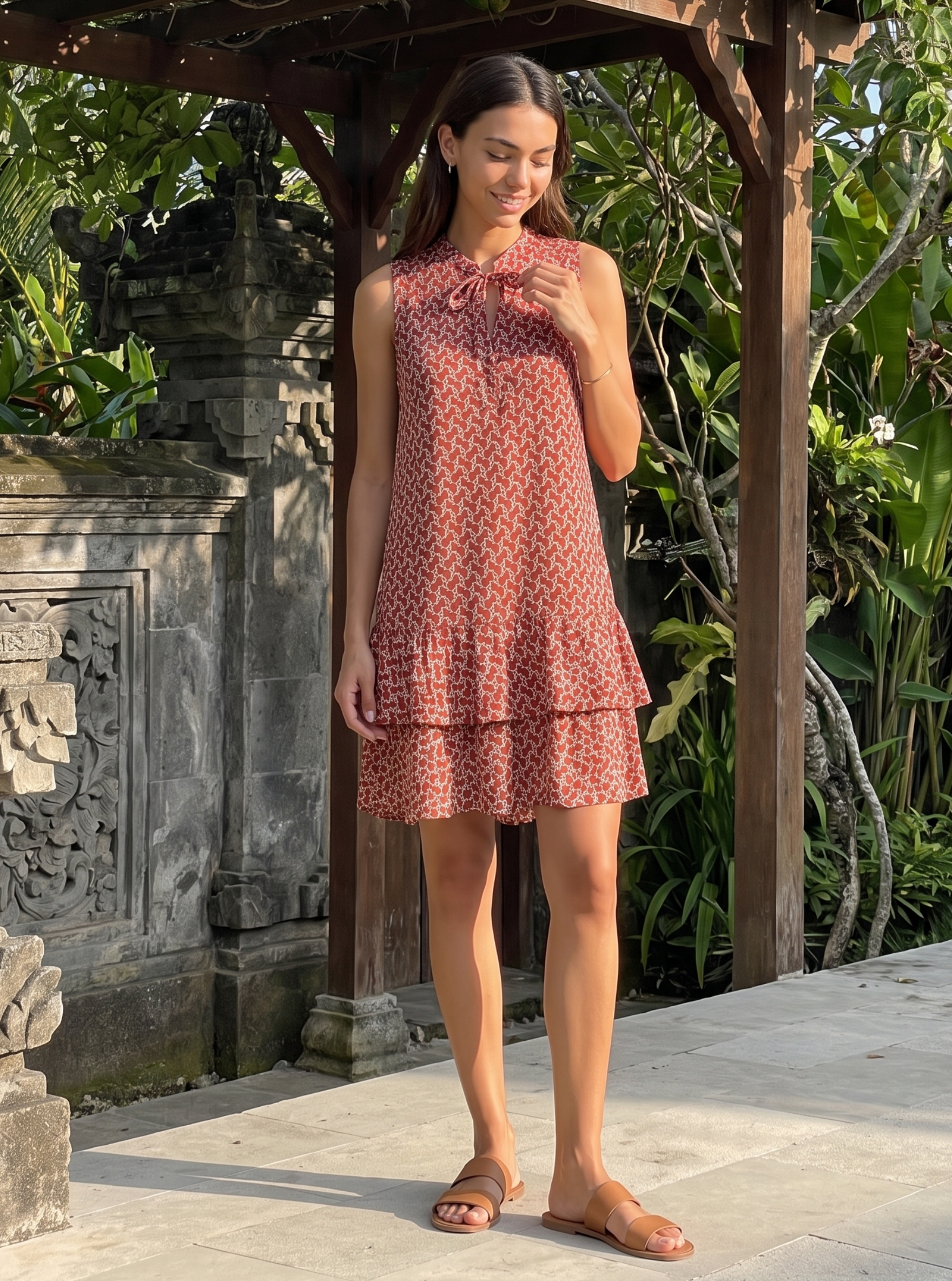 Sleeveless Printed Dress