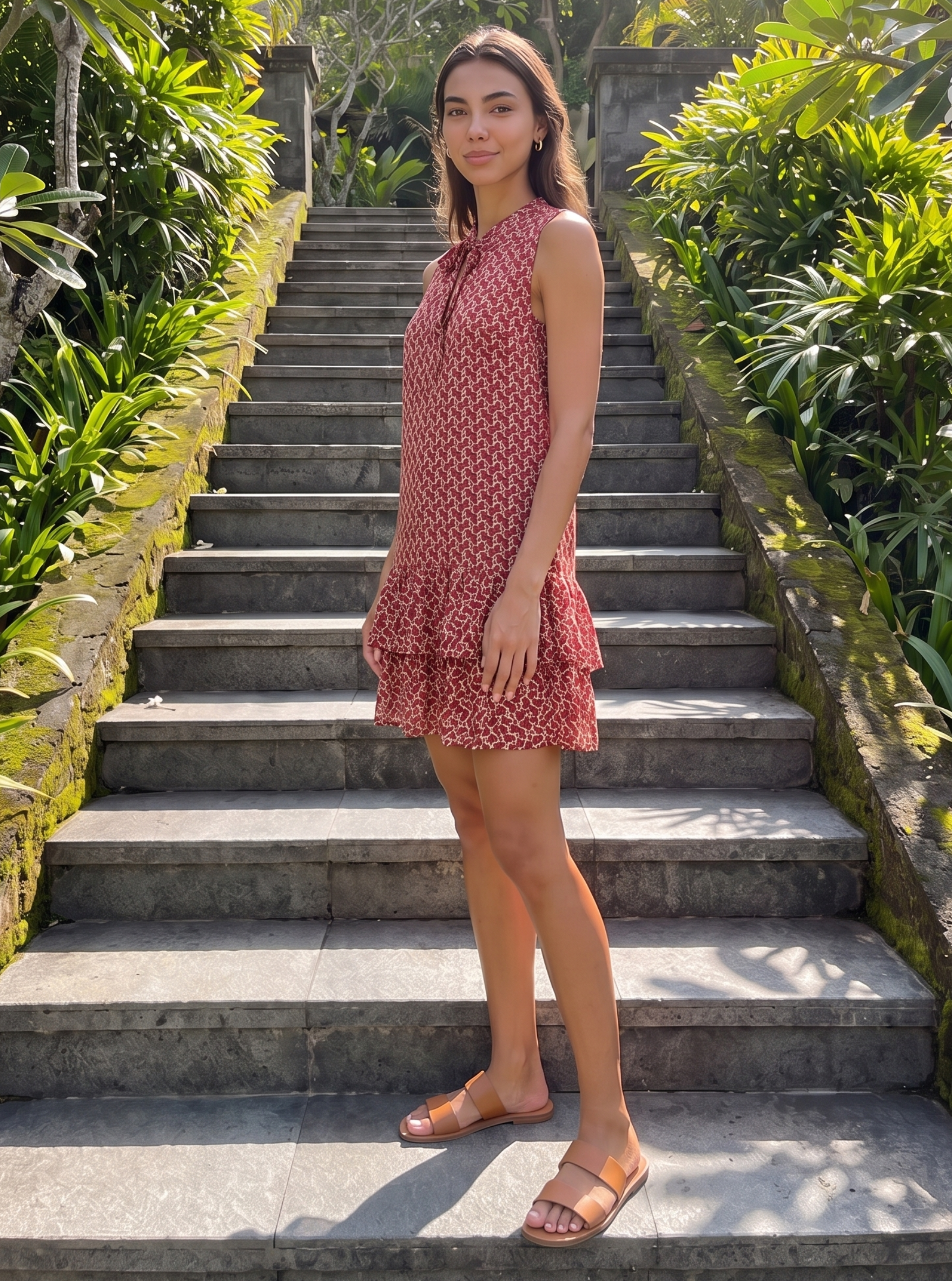Sleeveless Printed Dress