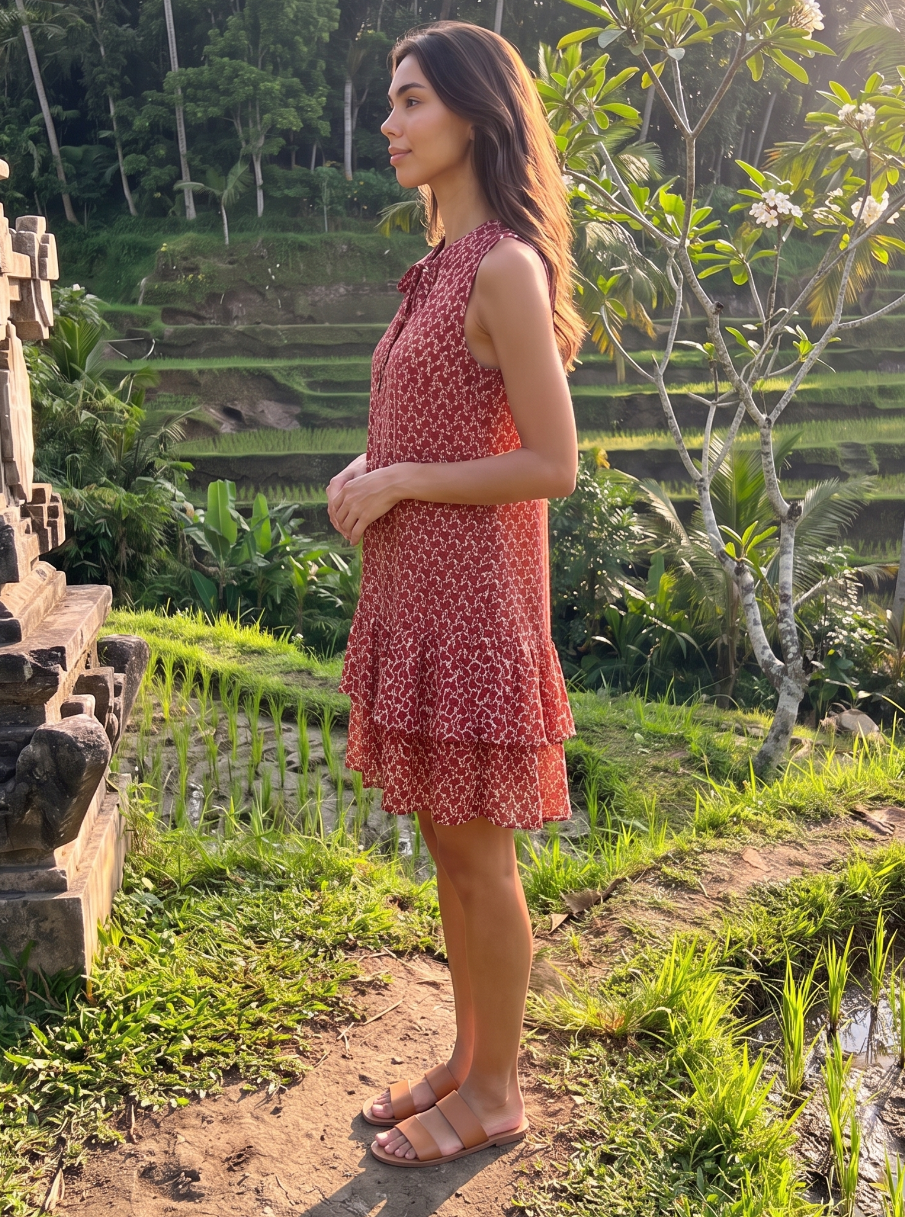 Sleeveless Printed Dress