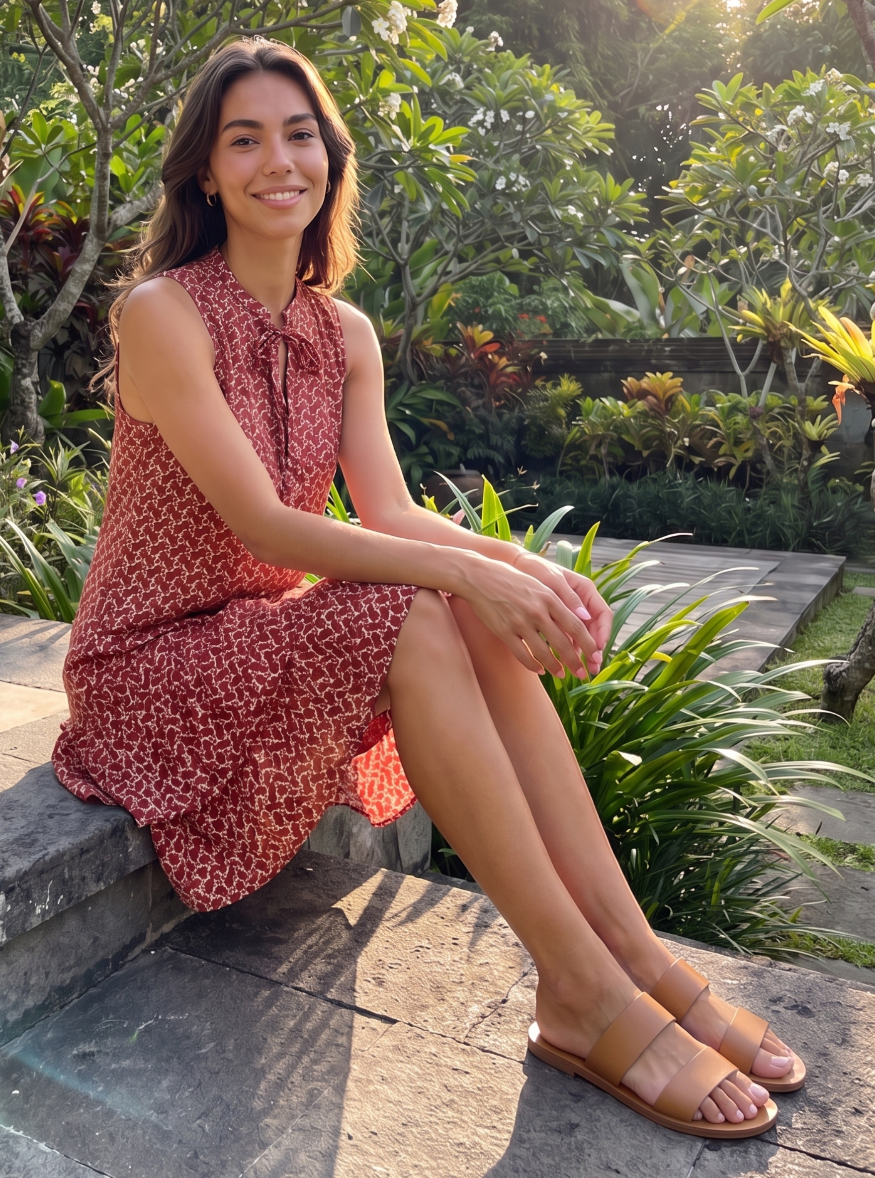 Sleeveless Printed Dress