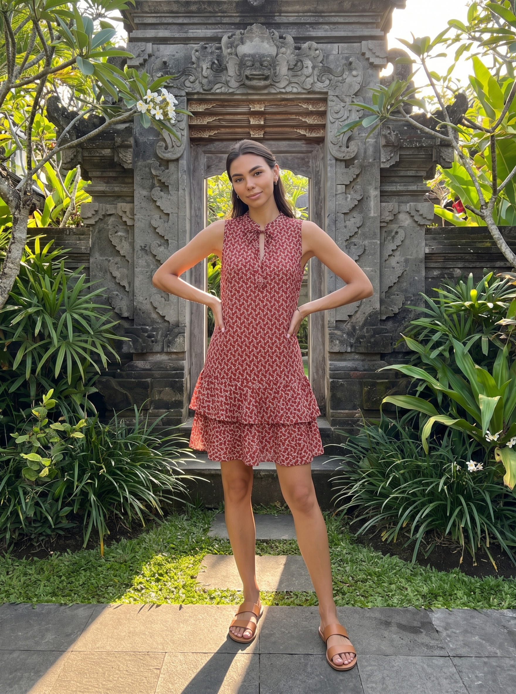 Sleeveless Printed Dress