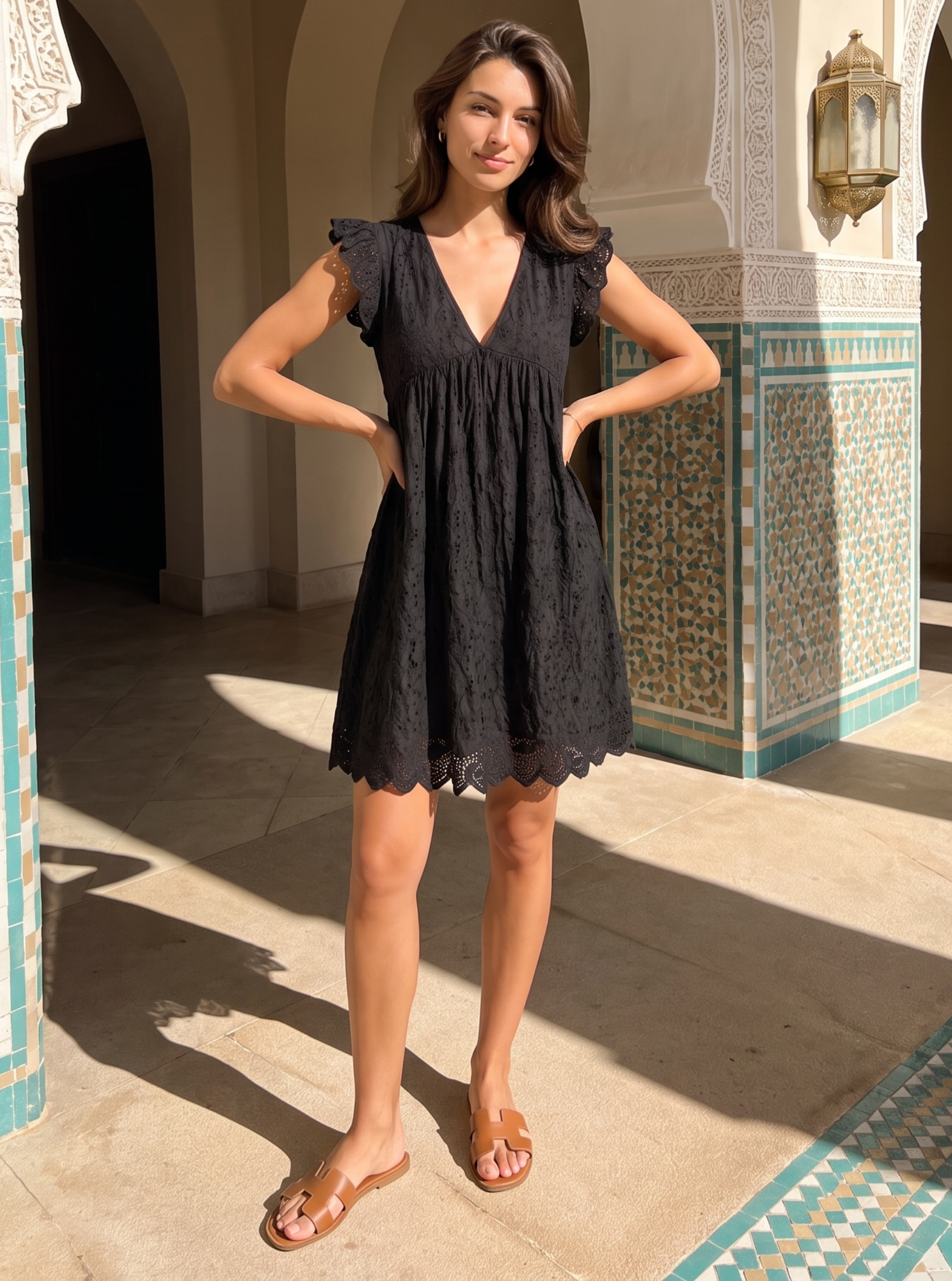 Eyelet Mini Dress