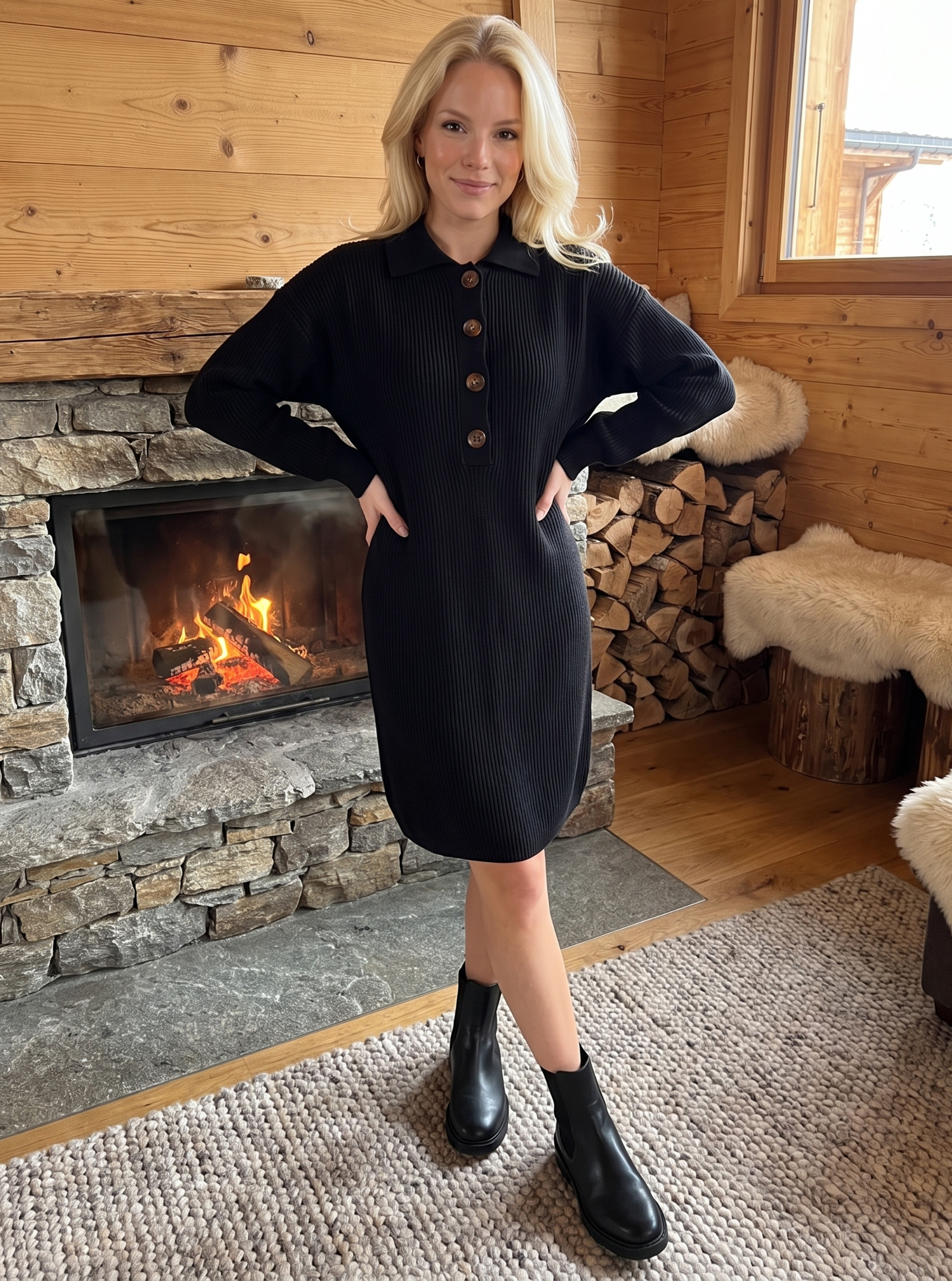 Button Knit Dress
