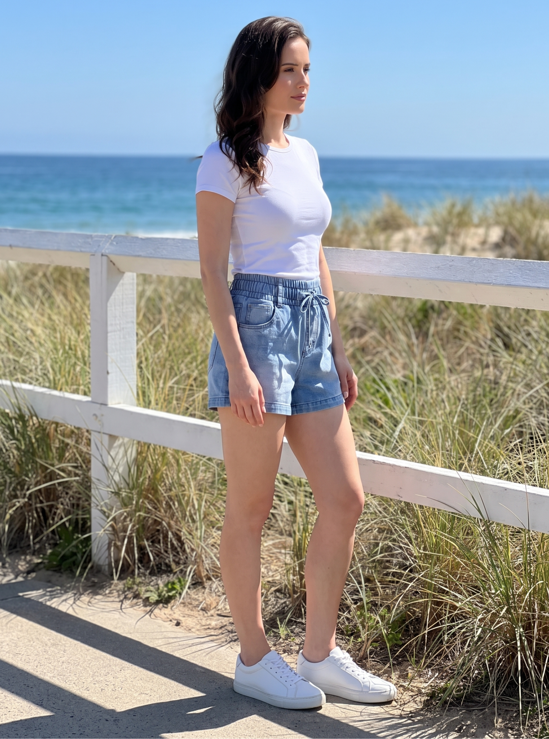 Stretch Denim Shorts