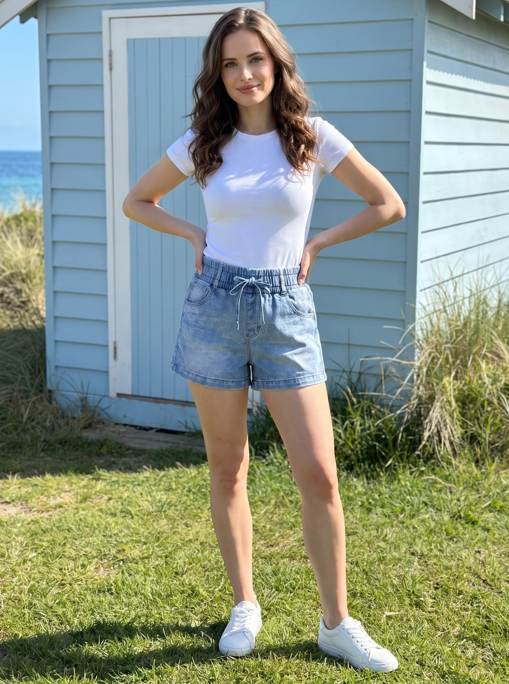 Stretch Denim Shorts