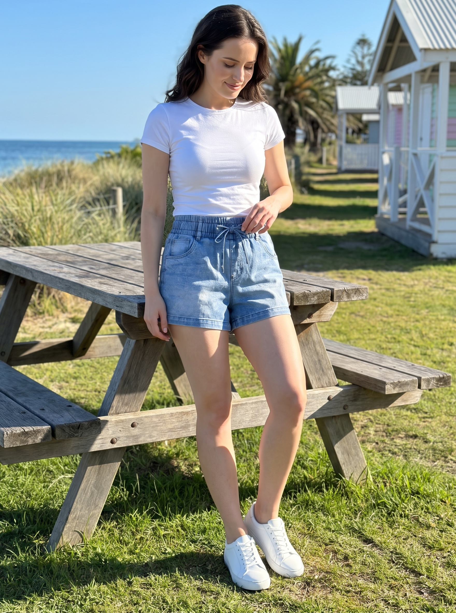 Stretch Denim Shorts
