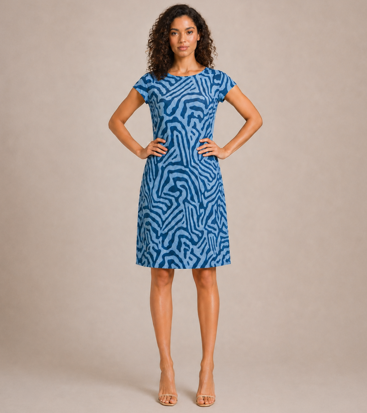 Short Sleeve Printed Dress