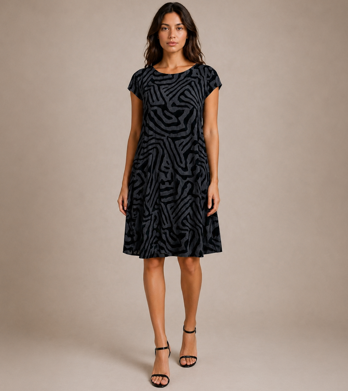 Short Sleeve Printed Dress
