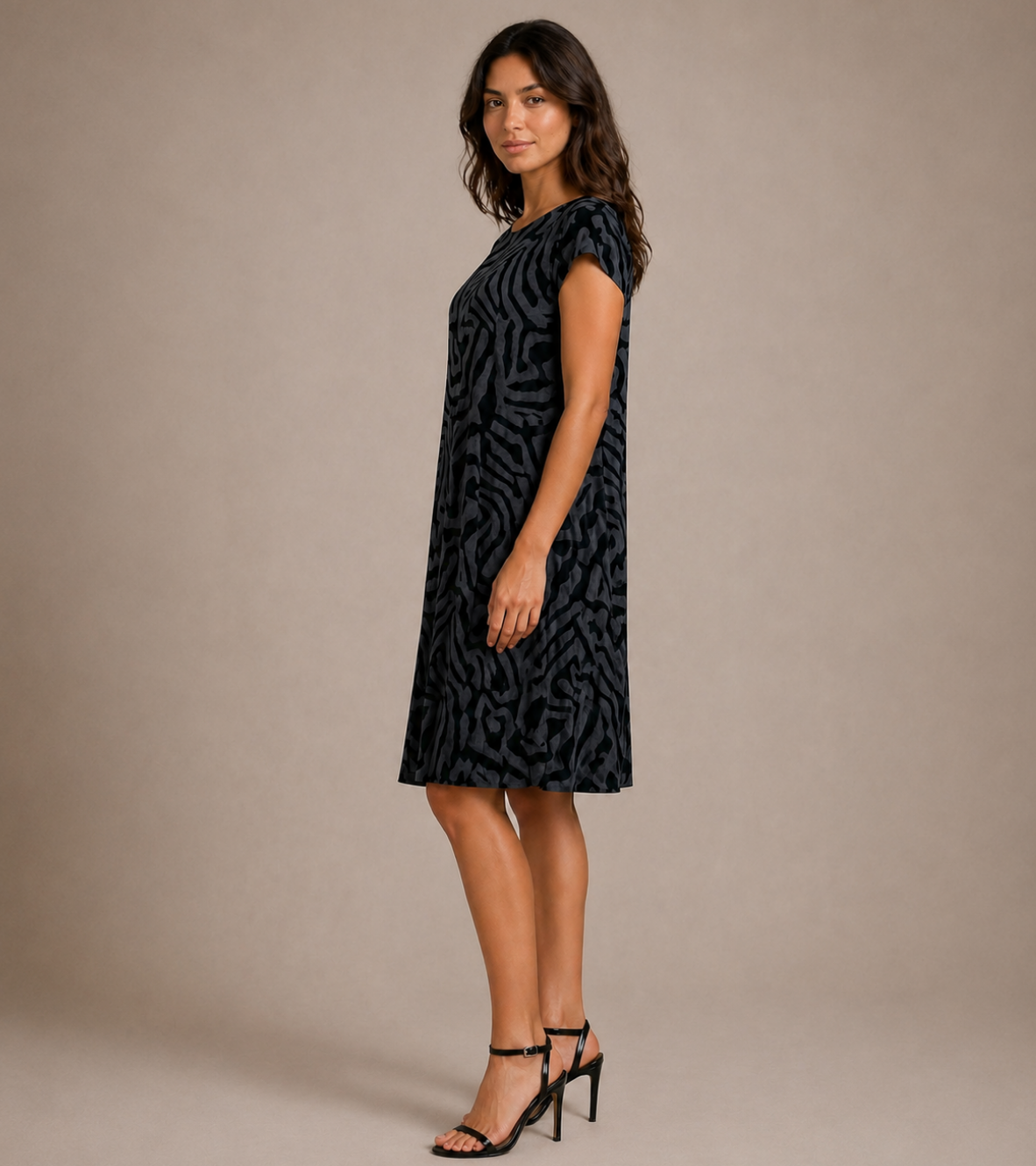 Short Sleeve Printed Dress