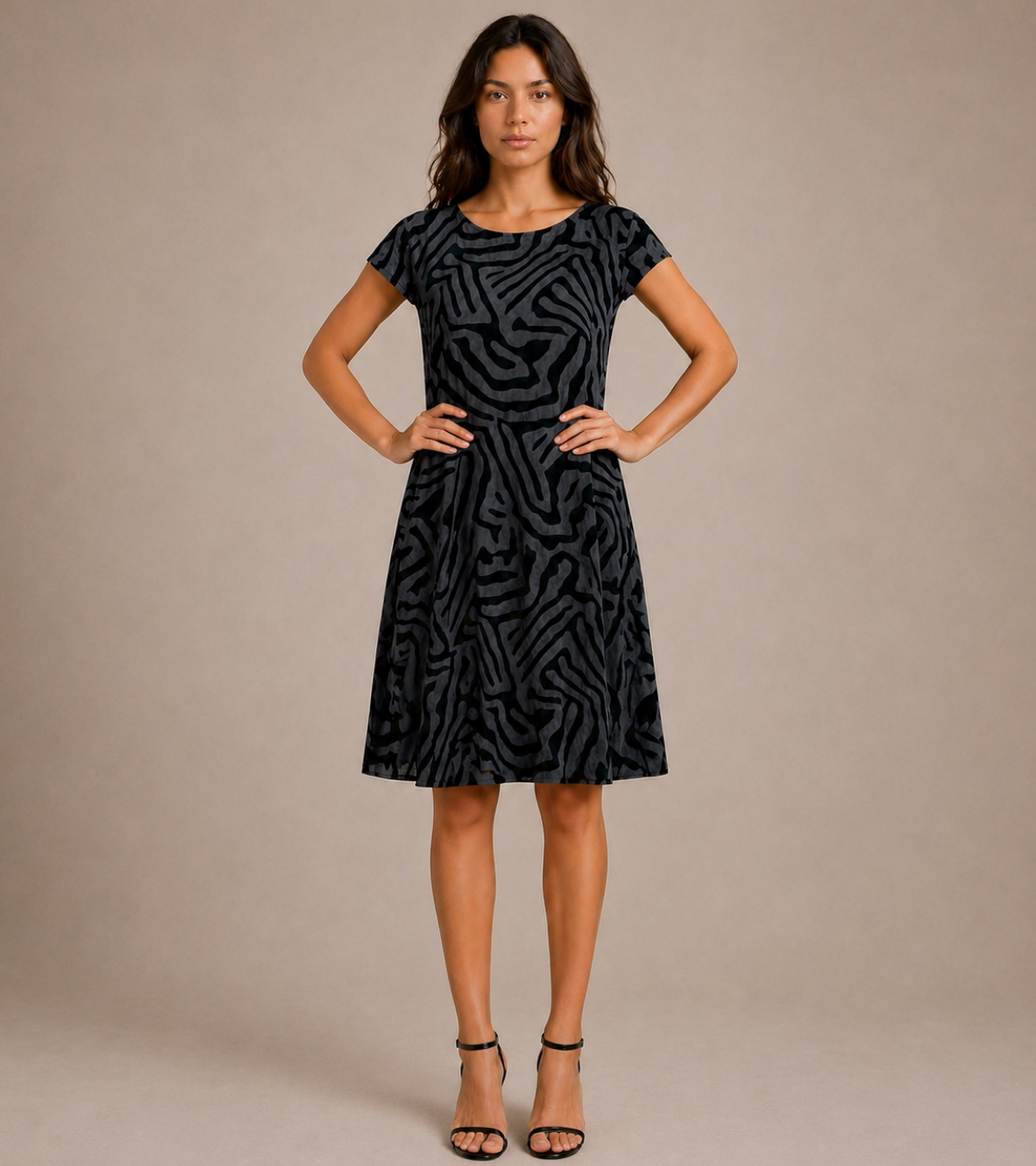 Short Sleeve Printed Dress