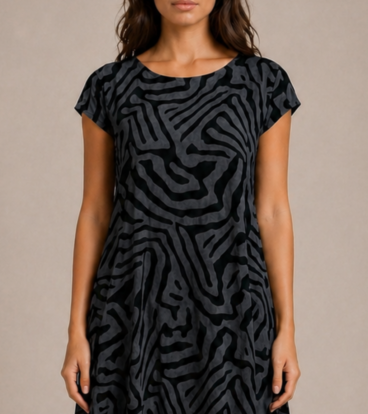 Short Sleeve Printed Dress