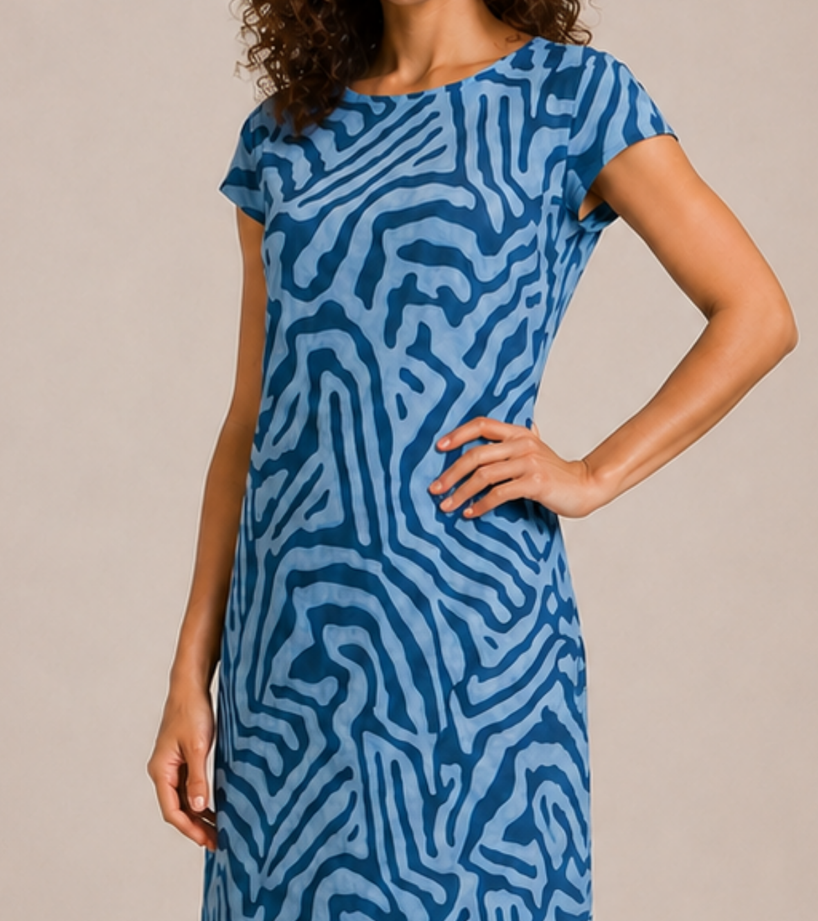 Short Sleeve Printed Dress