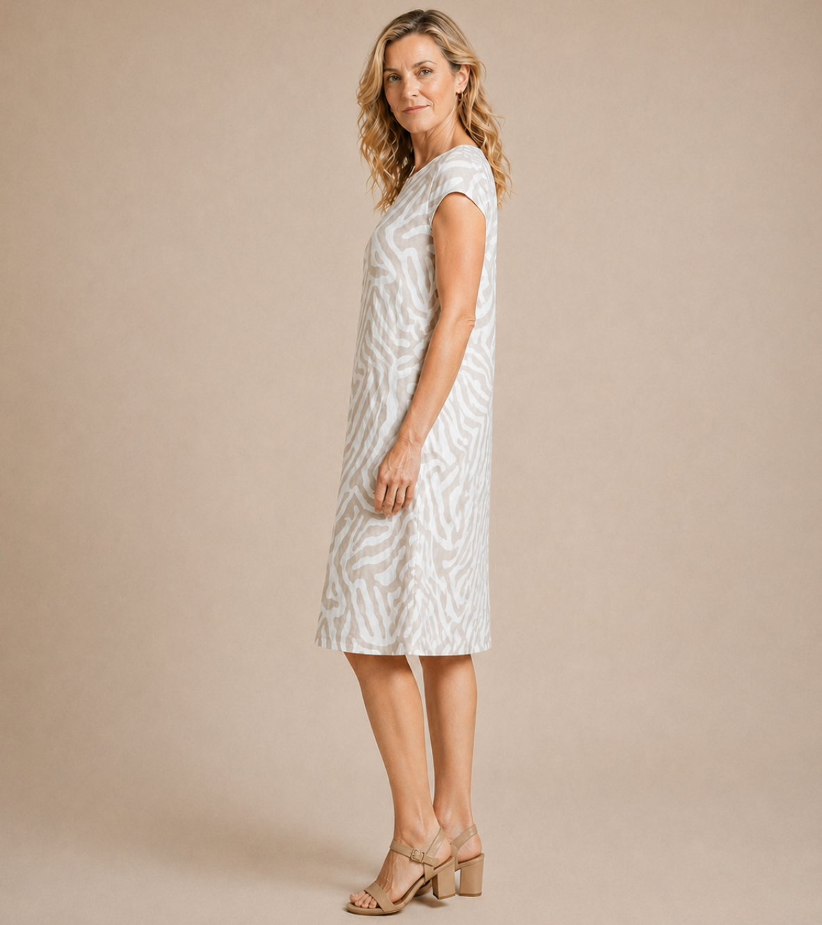 Short Sleeve Printed Dress