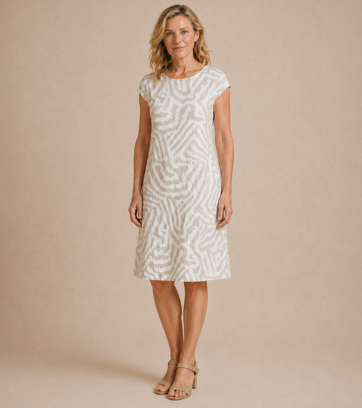 Short Sleeve Printed Dress