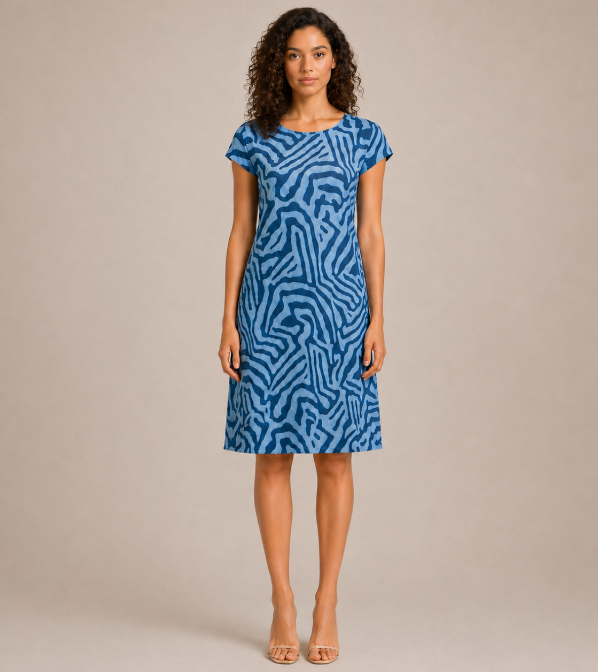 Short Sleeve Printed Dress
