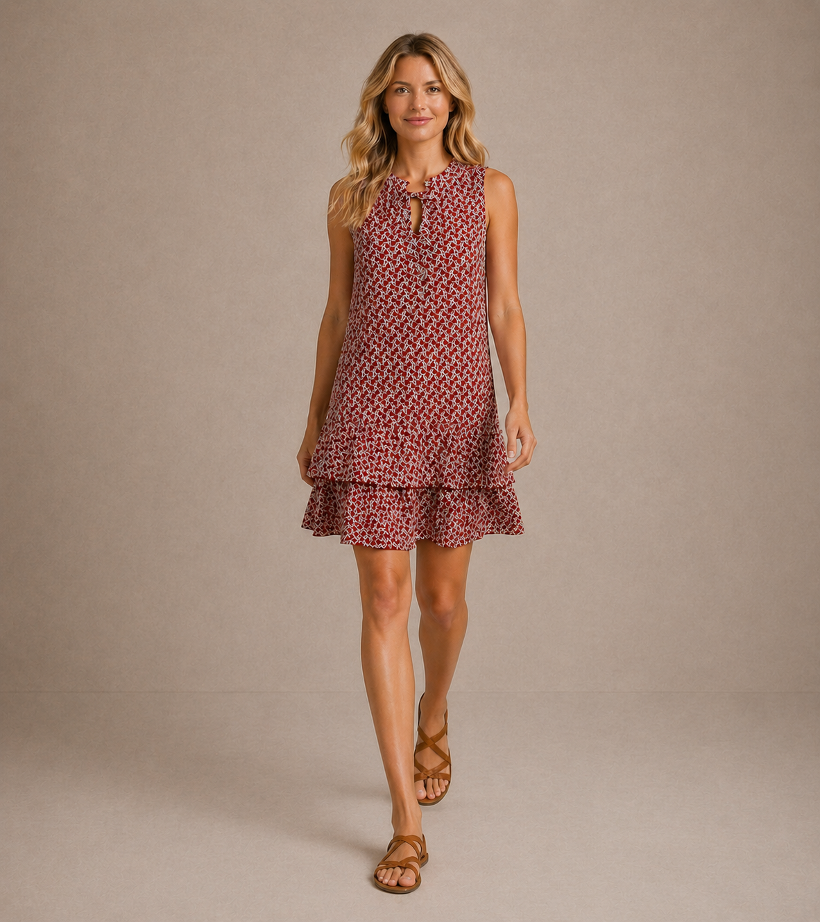 Sleeveless Printed Dress